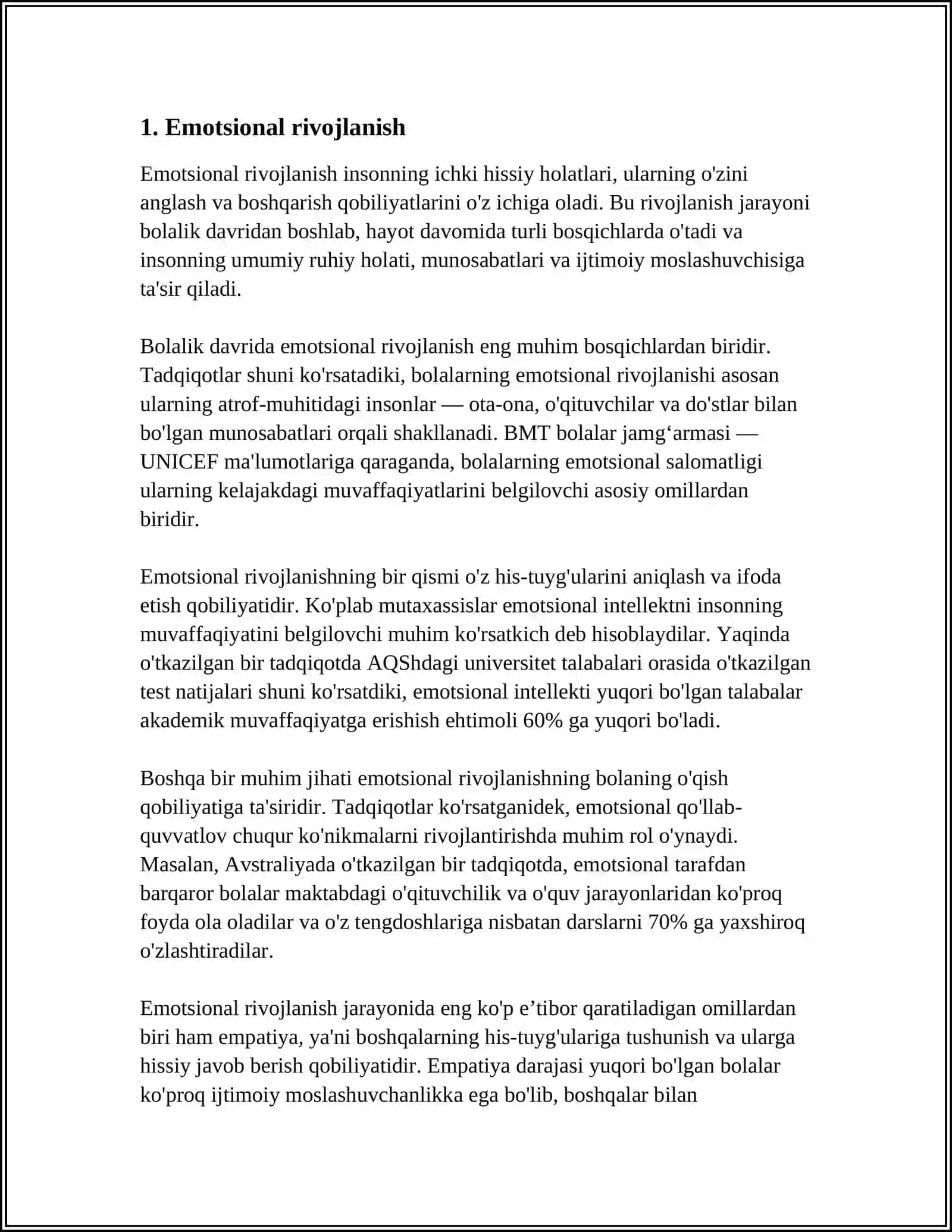 ELKONIN BO‘YICHA YOSH DAVRLARI.YOSH DAVRLARIDAGI INQIROZLAR.GO‘DAK VA MULOQOT.CHAQALOQLLIK DAVRIDA HIS-TUYG‘UNING O‘SISHI 4