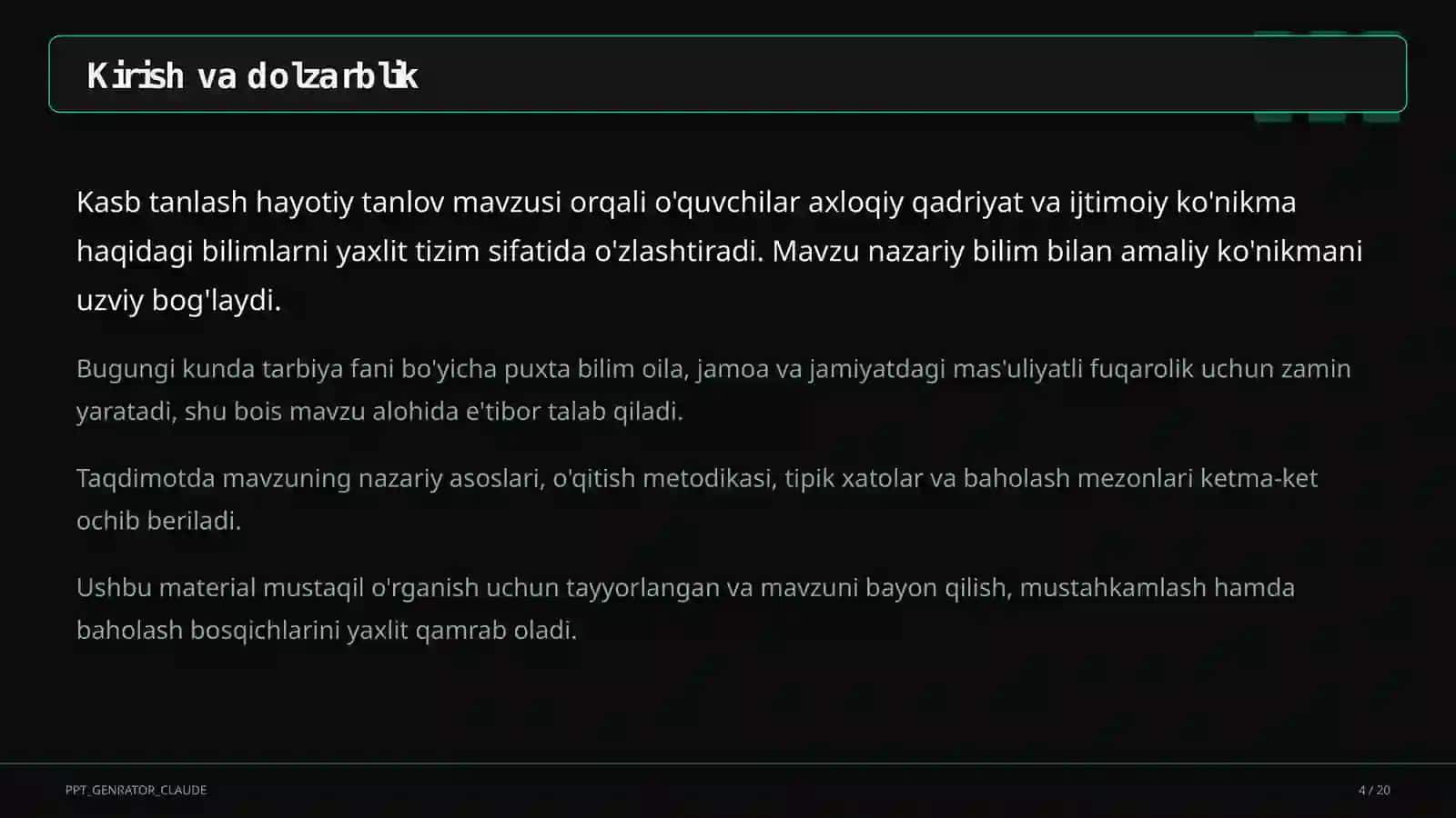 Kasb tanlash hayotiy tanlov (9-sinf) 4