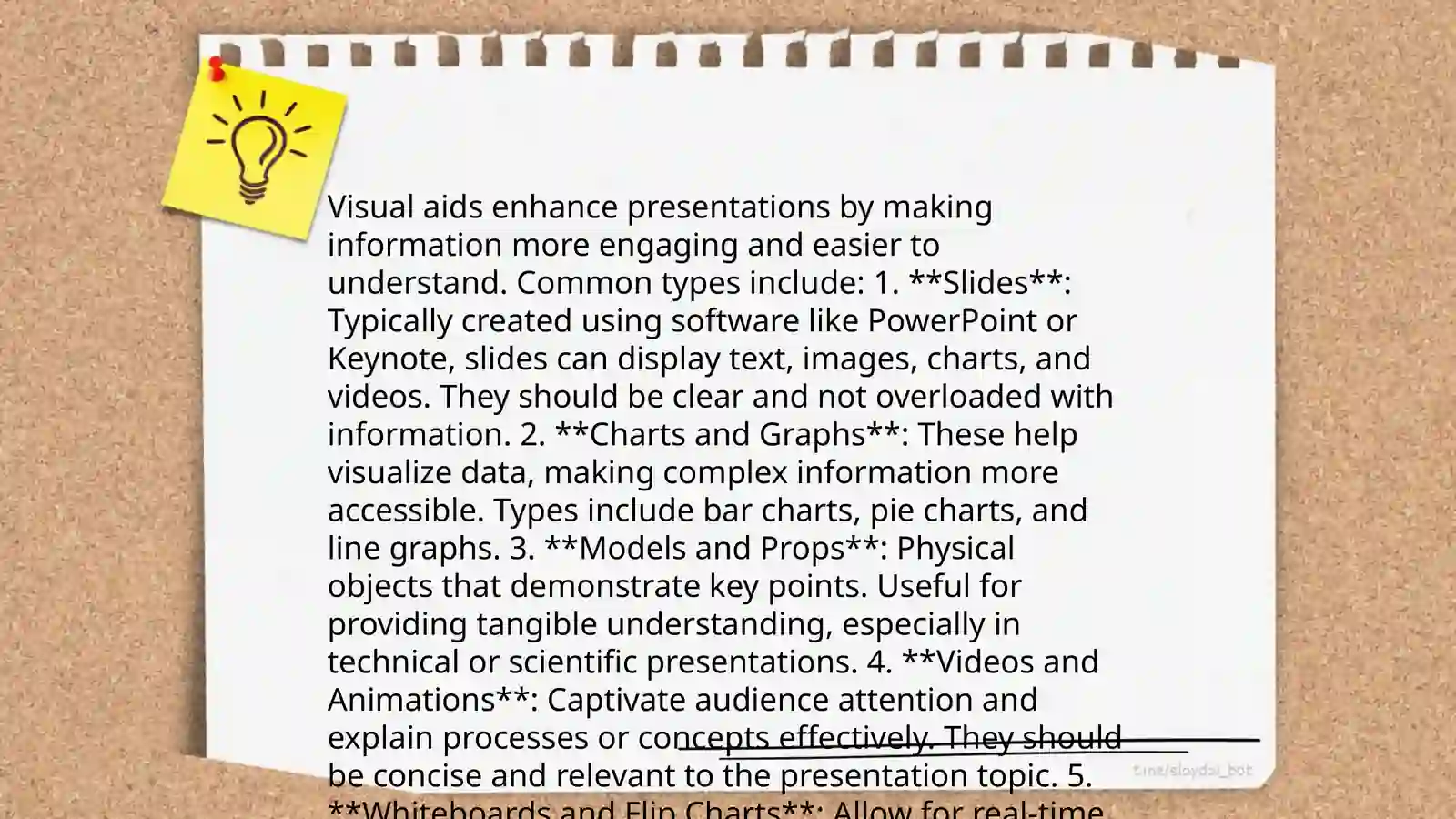 Using visuals during your speech 4
