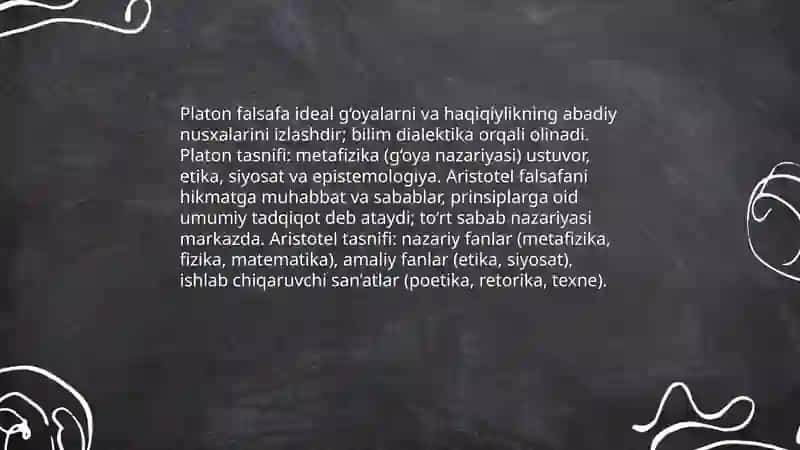 Falsafaning mohiyatiga oid Sharq va G’arb mutafakkirlari ta’riflarini tasniflash va ular bo‘yicha prezentatsiya tayyorlash 4