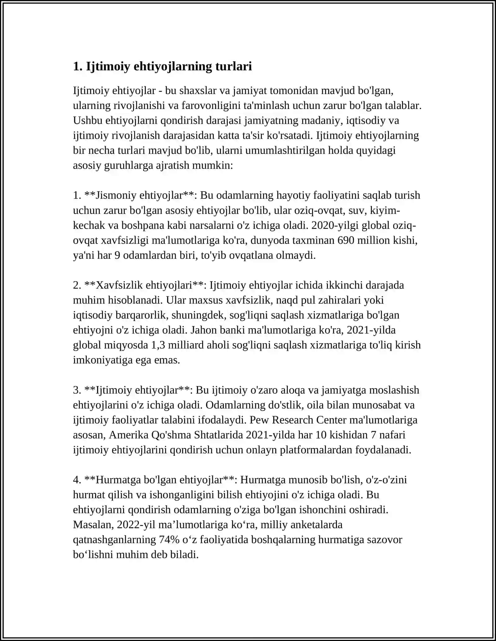 IJTIMOIY-IQTISODIY EHTIYOJLAR VA ULARNING JAMIYAT HAYOTIDAGI OʻRNI 4