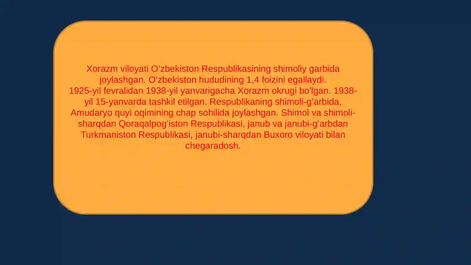 Xorazm viloyatining ma'muriy-hududiy tarkibi va ijtimoiy-iqtisodiy rivojlanish xususiyatlari 4