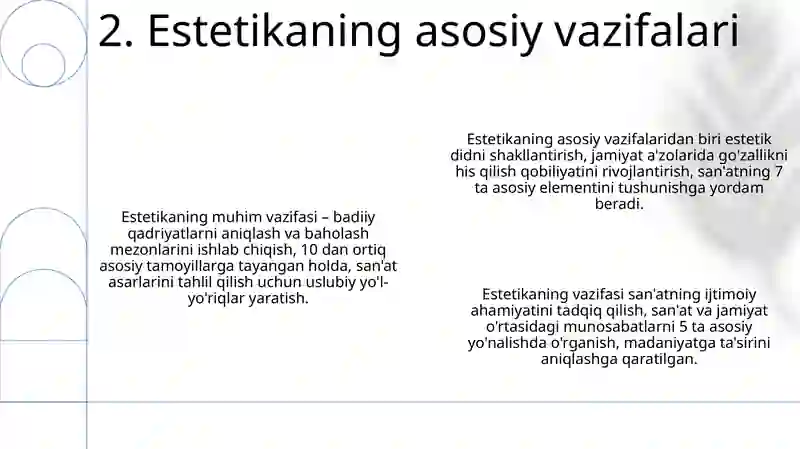 Estetikaning predmeti, maqsadi va vazifalari 4