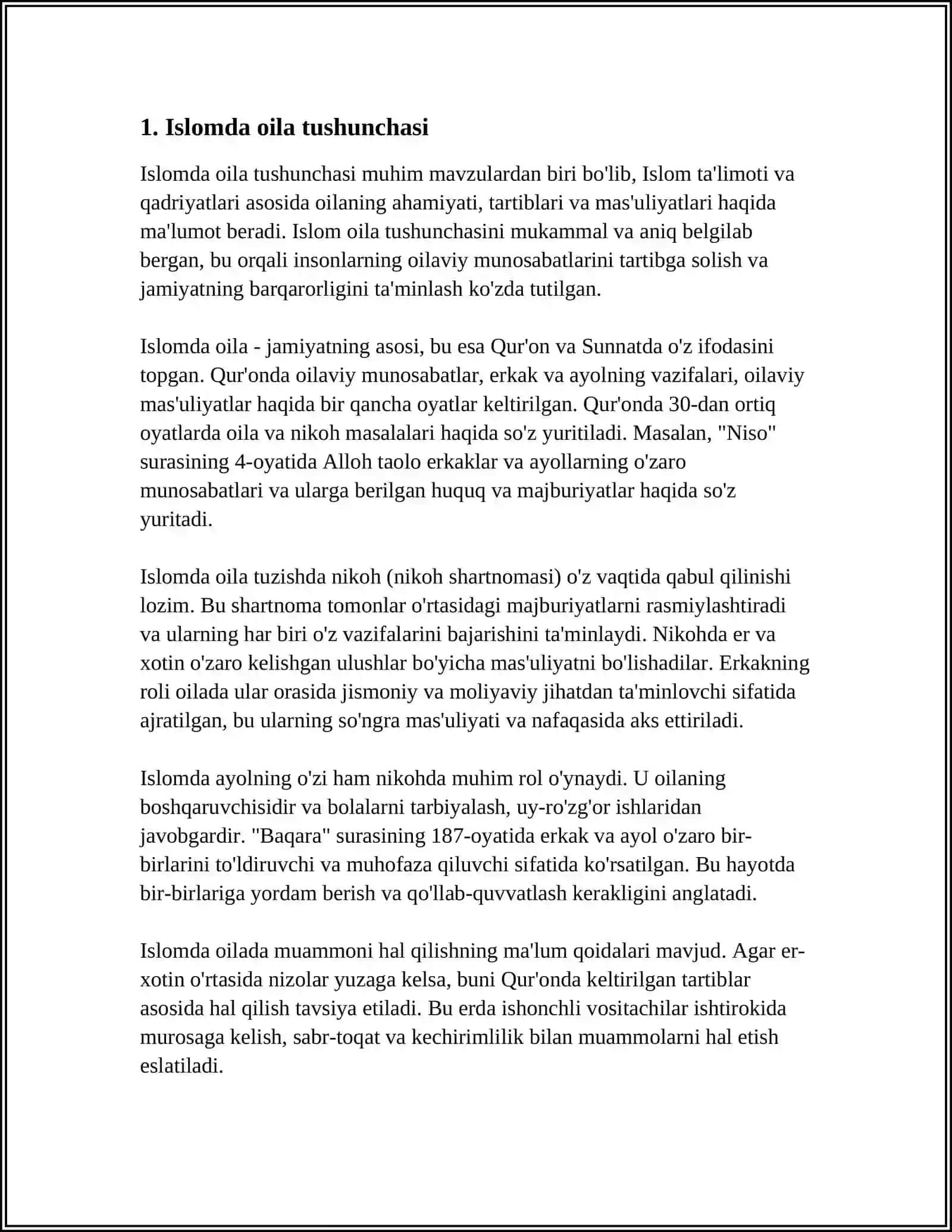 ISLOM HUQUQSHUNOSLIGIDA OILA,NIKOH,TALOQ,IDDA ZIHOR TUSHUNCHALARNI TARIFLASH 4