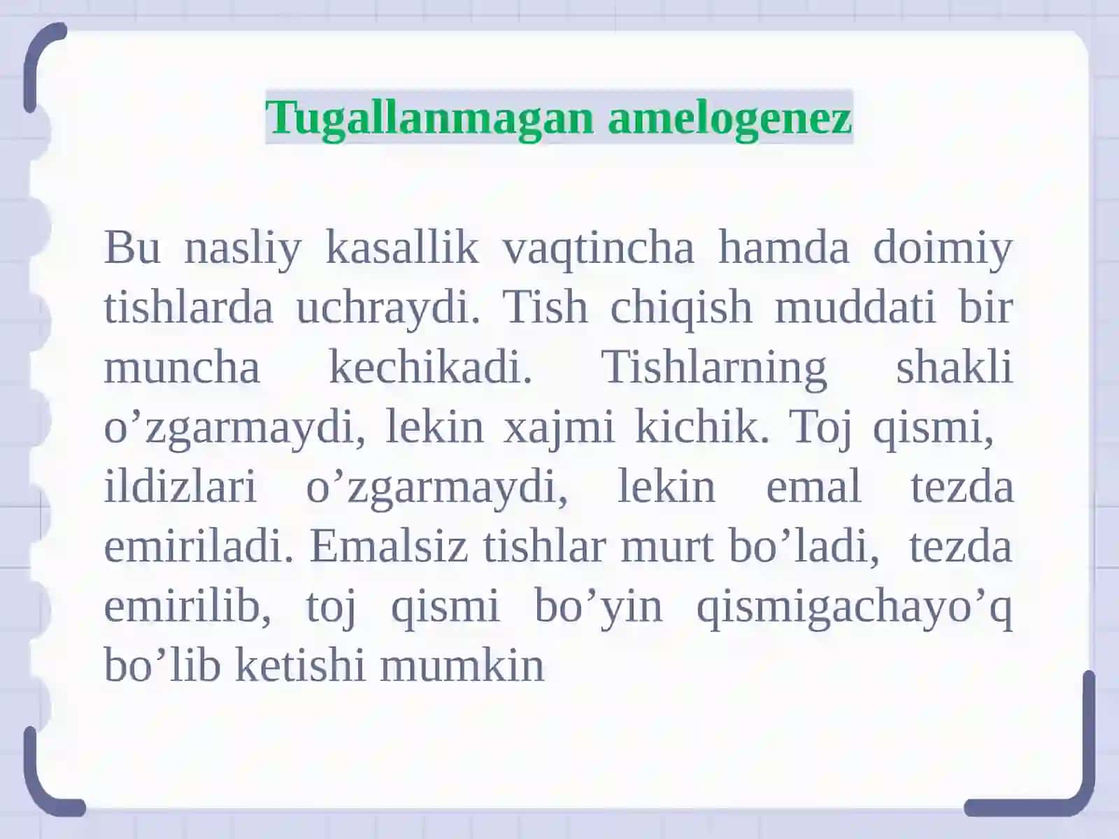 Tugallanmagan amelogenez 4