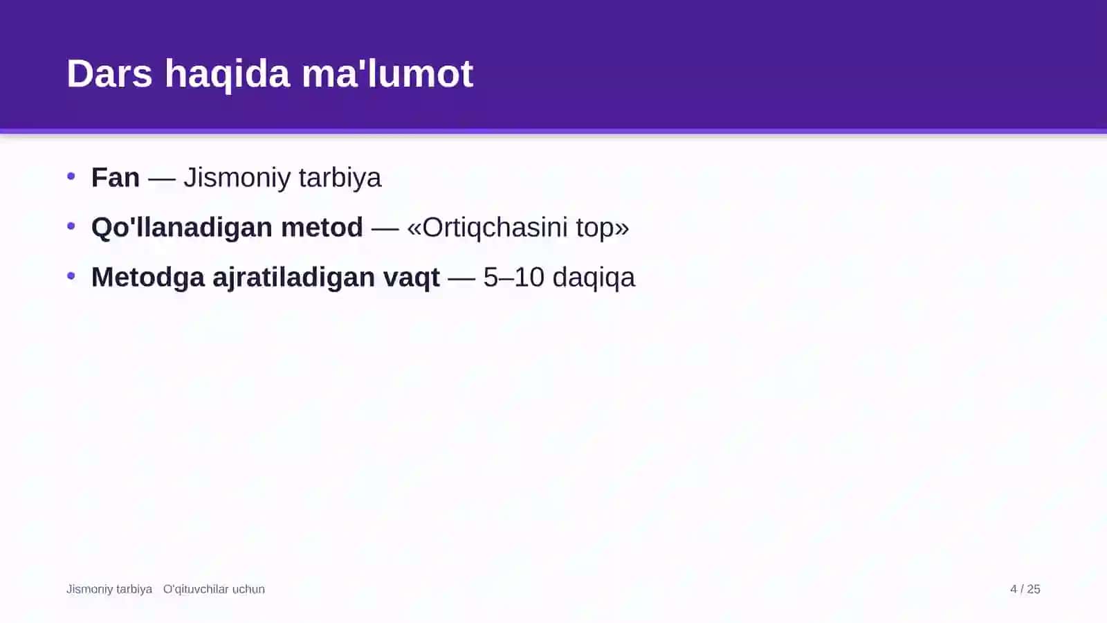 jismoniy tarbiya darslarida ortiqchasini top metodidan foydalanish 7313 4