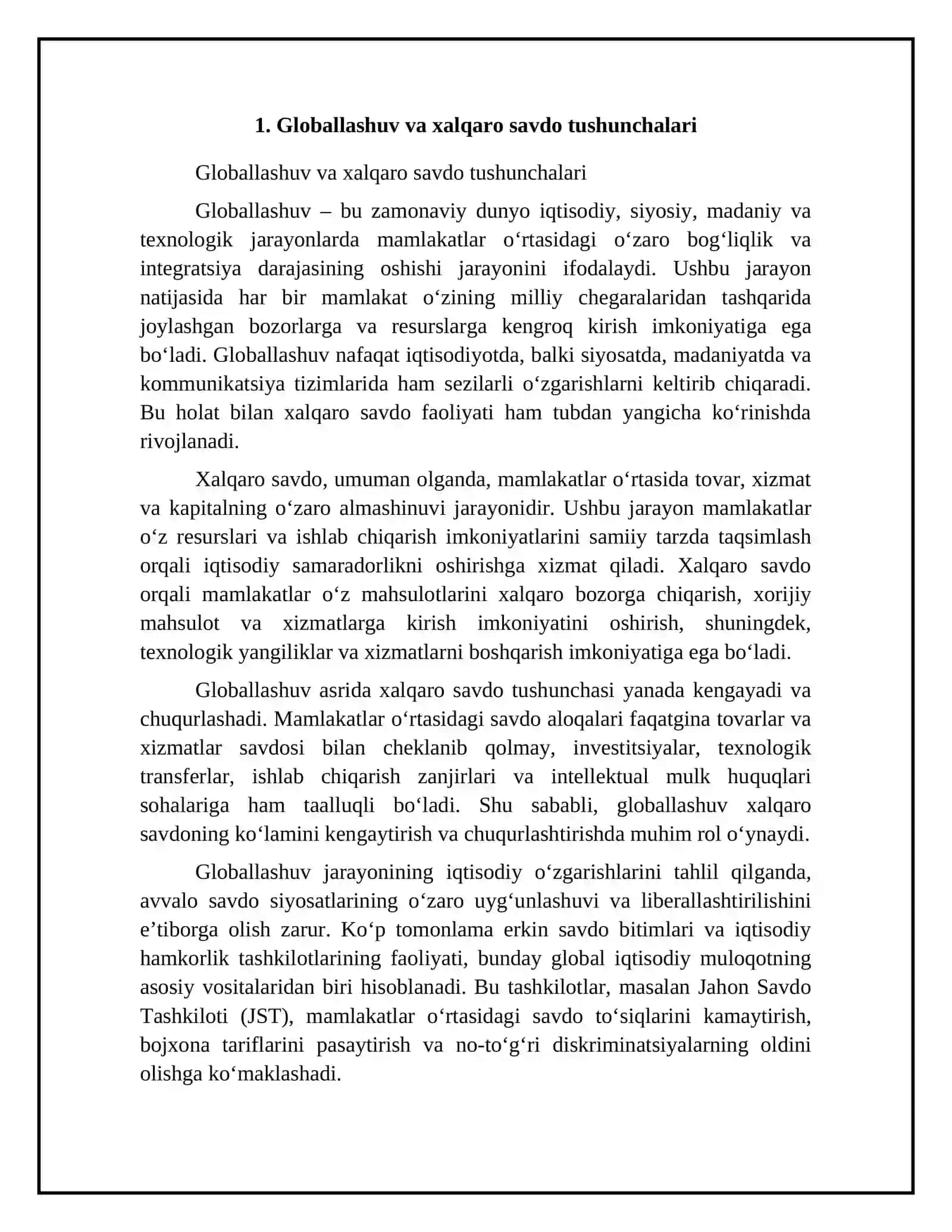 Globallashuv sharoitida xalqaro savdoning rivojlanish tendensiyalari 4