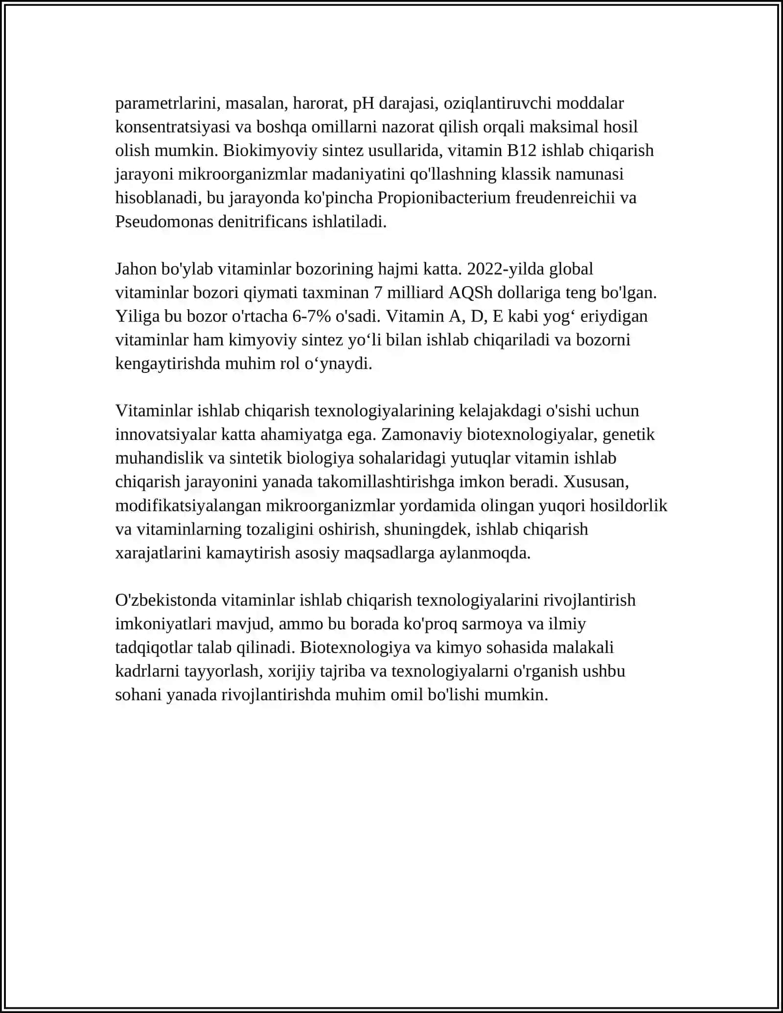 VITAMINLAR ISHLAB CHIQARISH 4