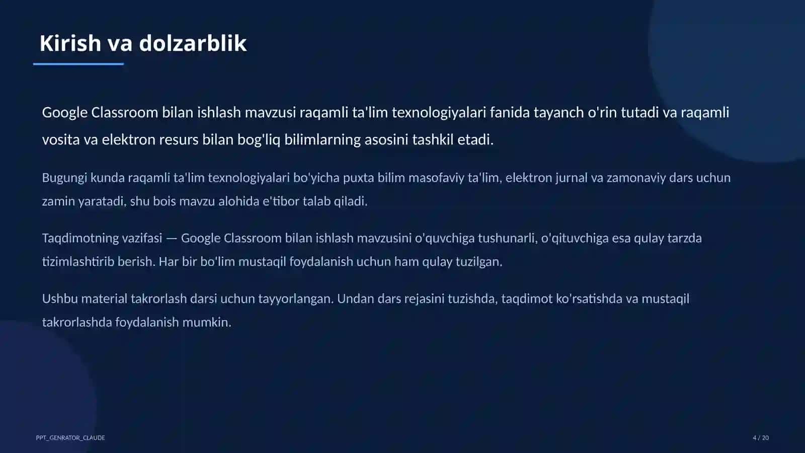 Google Classroom bilan ishlash 4
