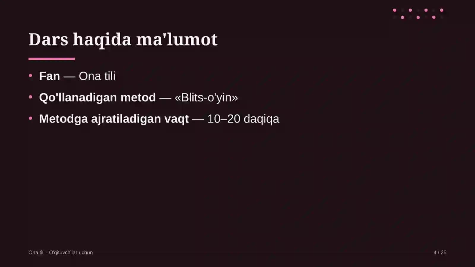 ona tili darslarida blits o'yin metodidan foydalanish 1415 4