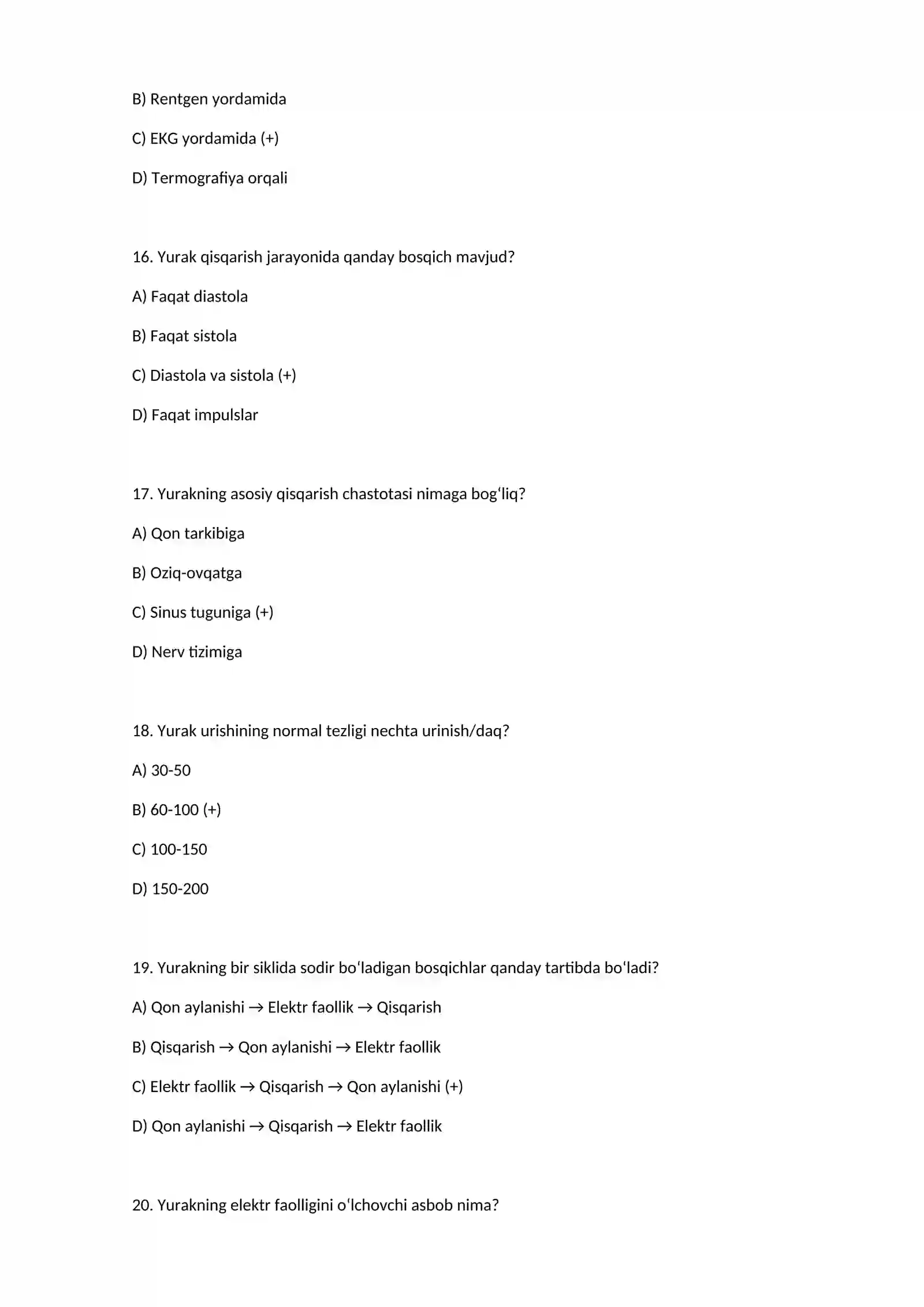 Yurakning fiziologik xususiyatlarini o‘rganish 4