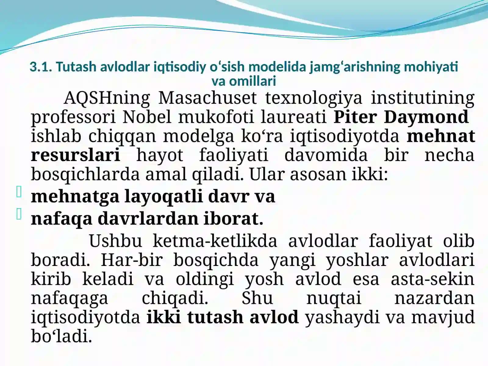 TUTASH-AVLODLAR IQTISODIY O’SISH MODELLARI 4