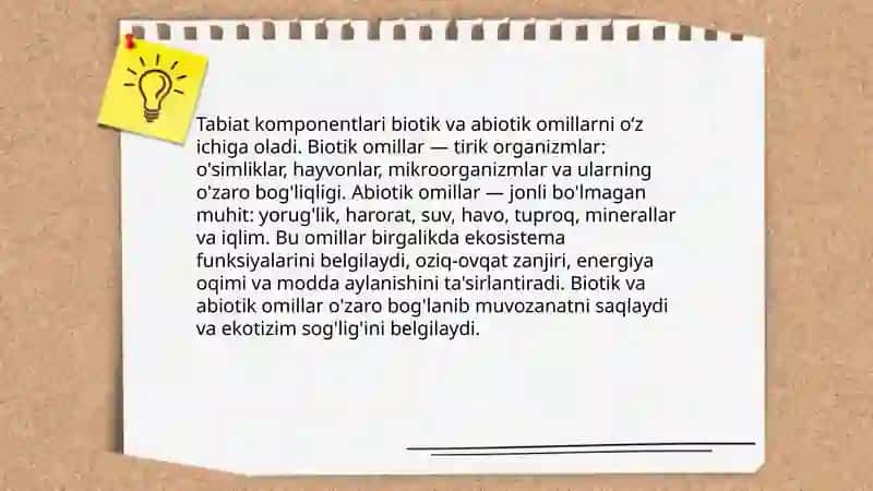 Tabiat haqida asosiy tushunchalar va tabiat komponentlari 4
