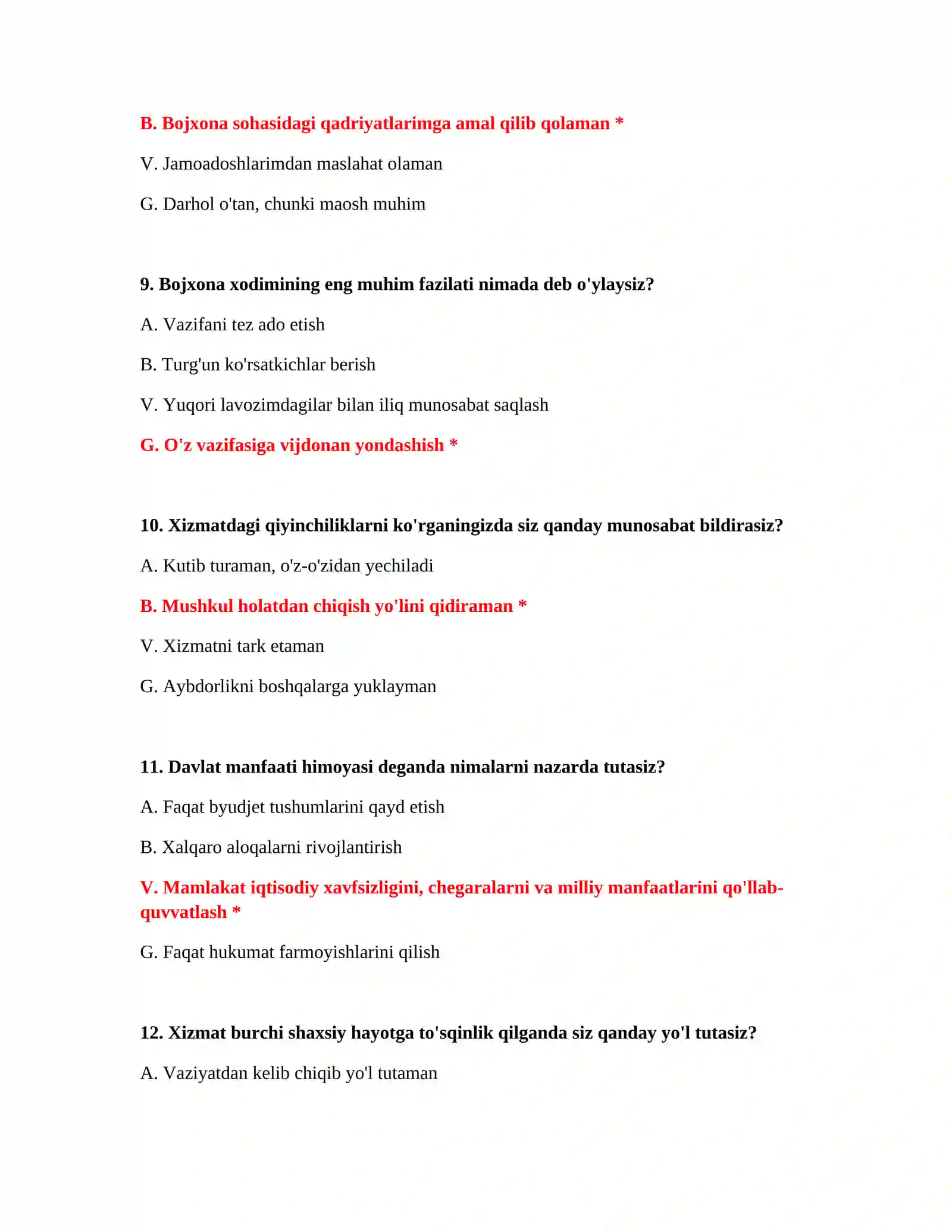 Bojxona IQ test 500 ta 4