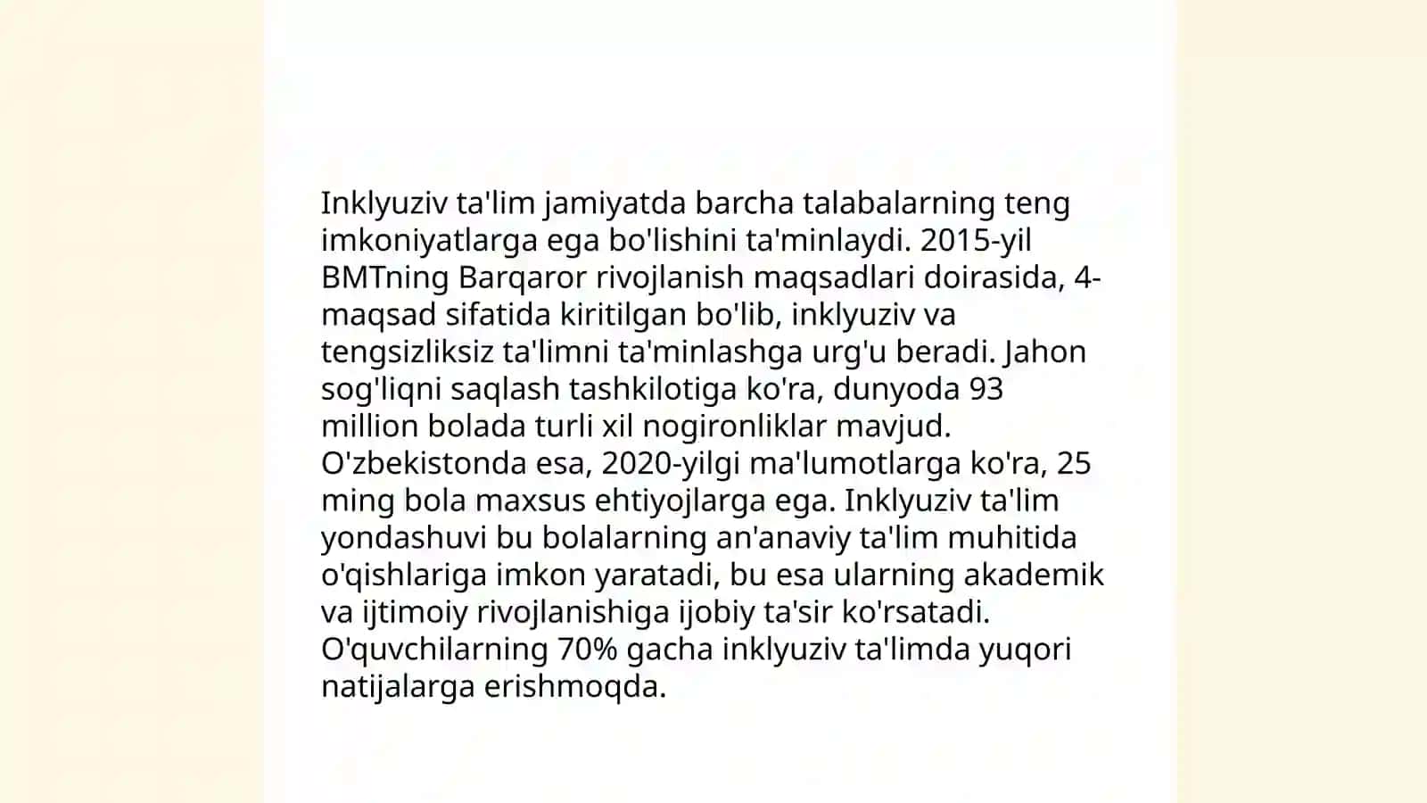 Inklyuziv ta'lim multimediali slayd 4