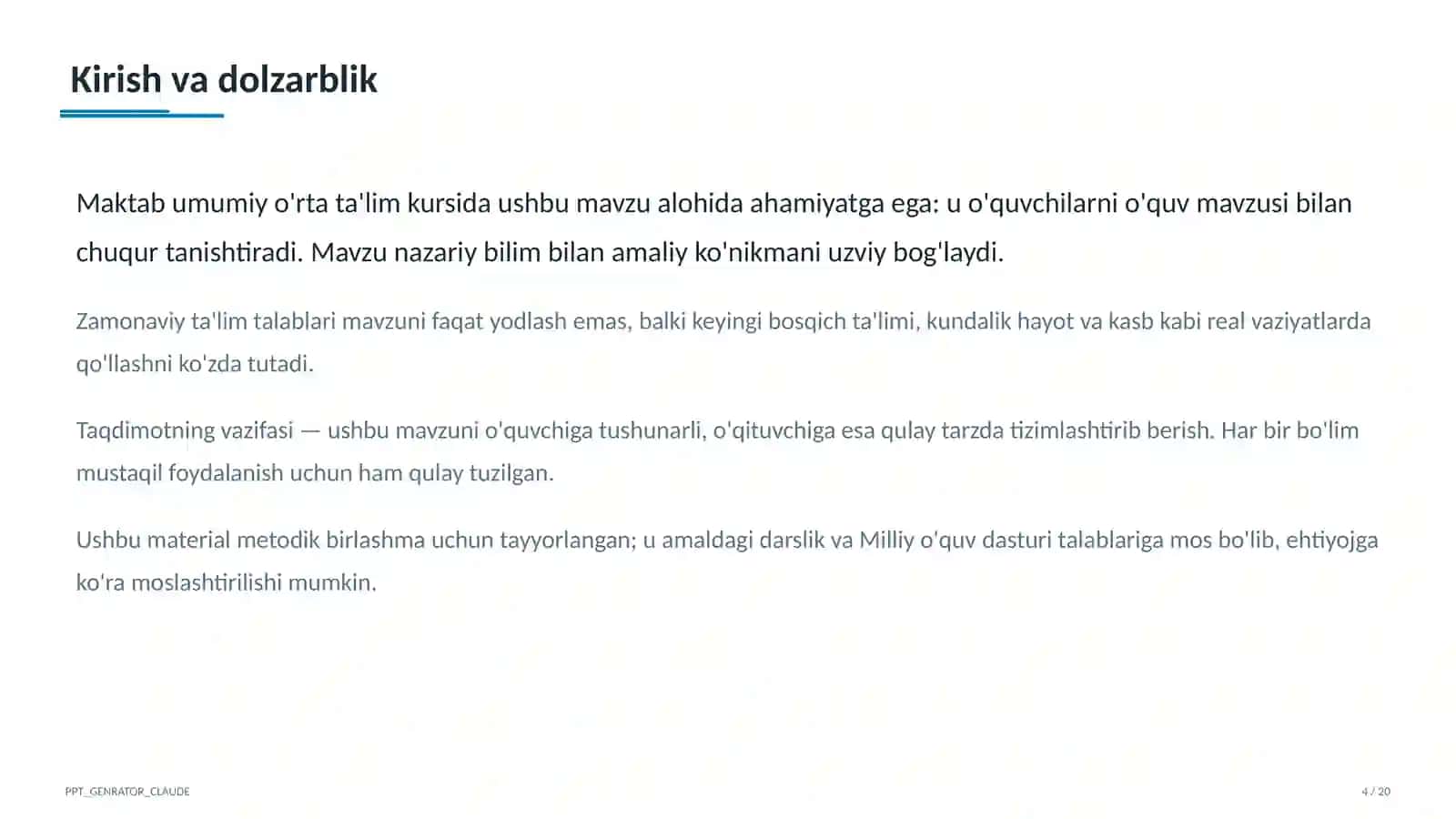 Boshlang'ich sinfda kitobxonlik odati: kunlik o'qish va maktab kutubxonasi 4