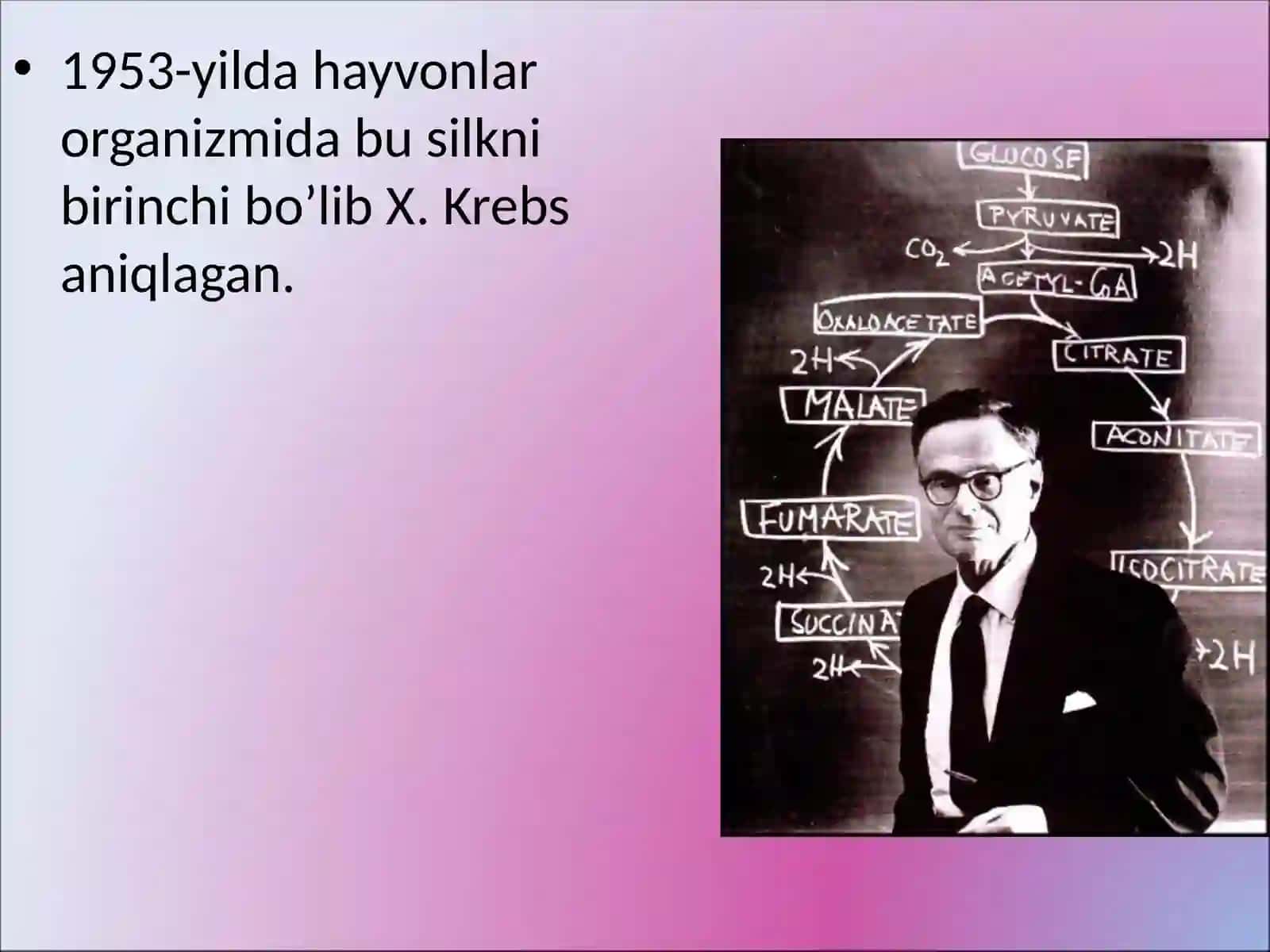 O’simliklar fizologiyasidan Krebs sikli va uning energetikasi 4