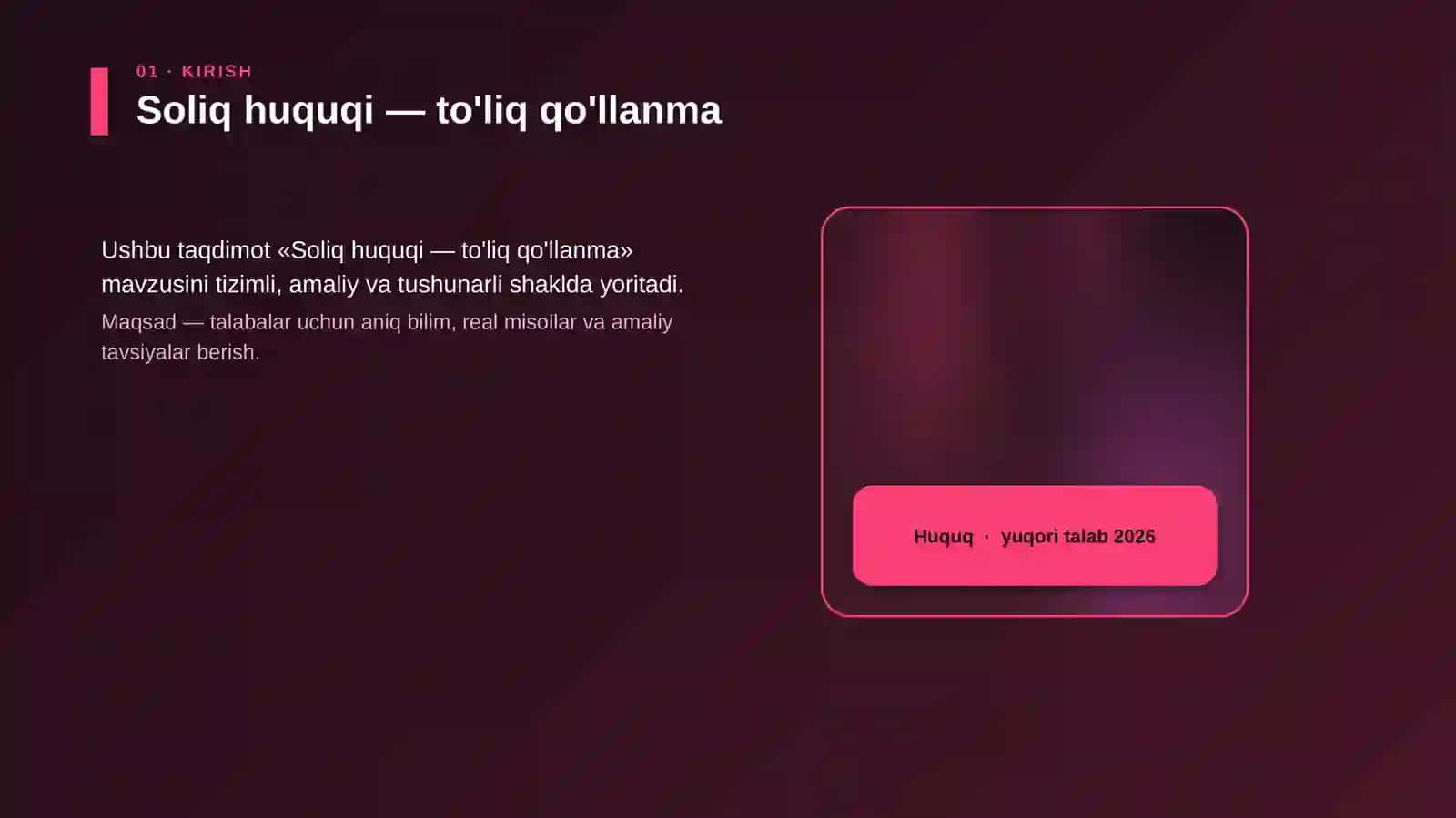 Soliq huquqi — to'liq qo'llanma 4