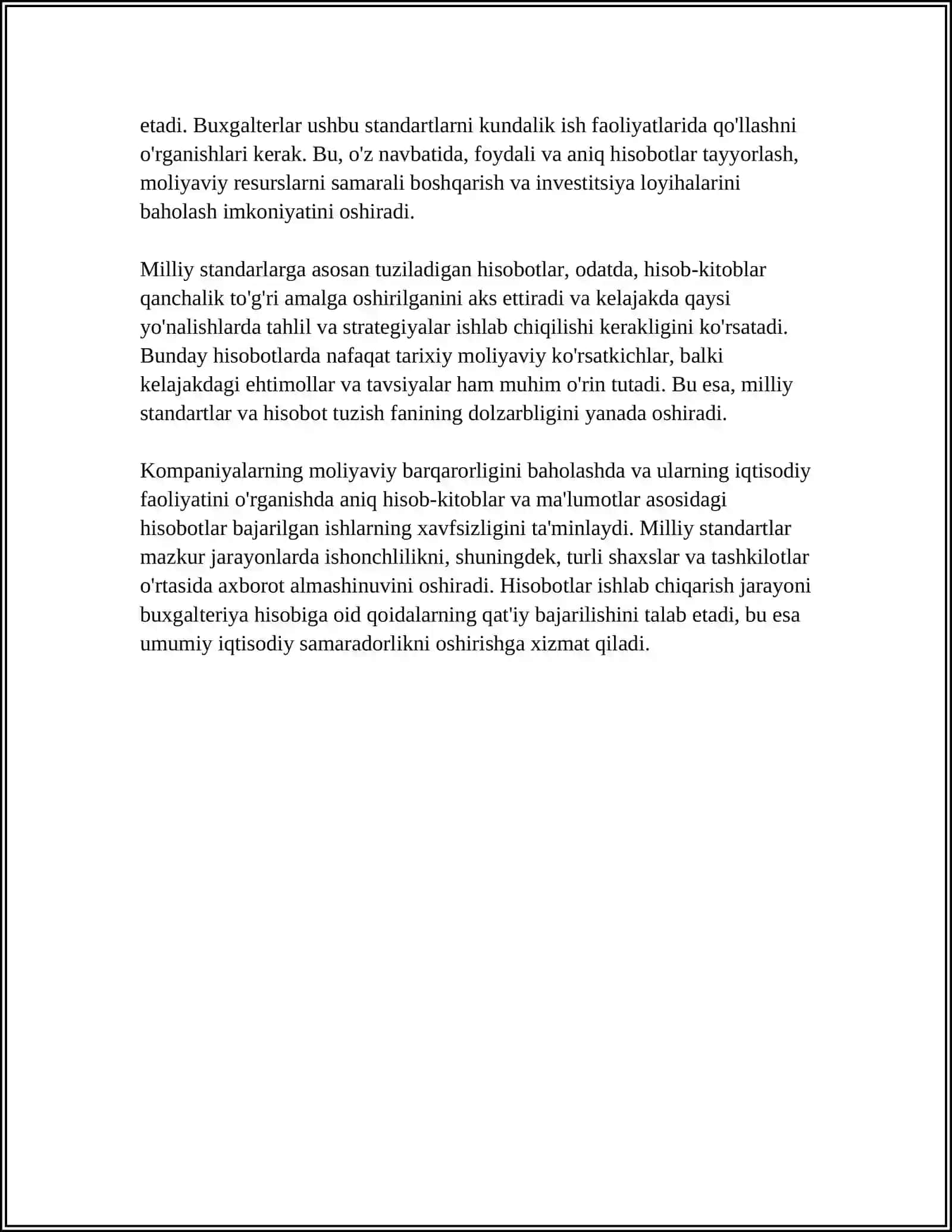 MILLIY STANDARTLAR ASOSIDA HISOBOTLARNI TUZUSH FANINING XUSUSIYATLARI VA KANSEPTUAL ASOSLARI 4
