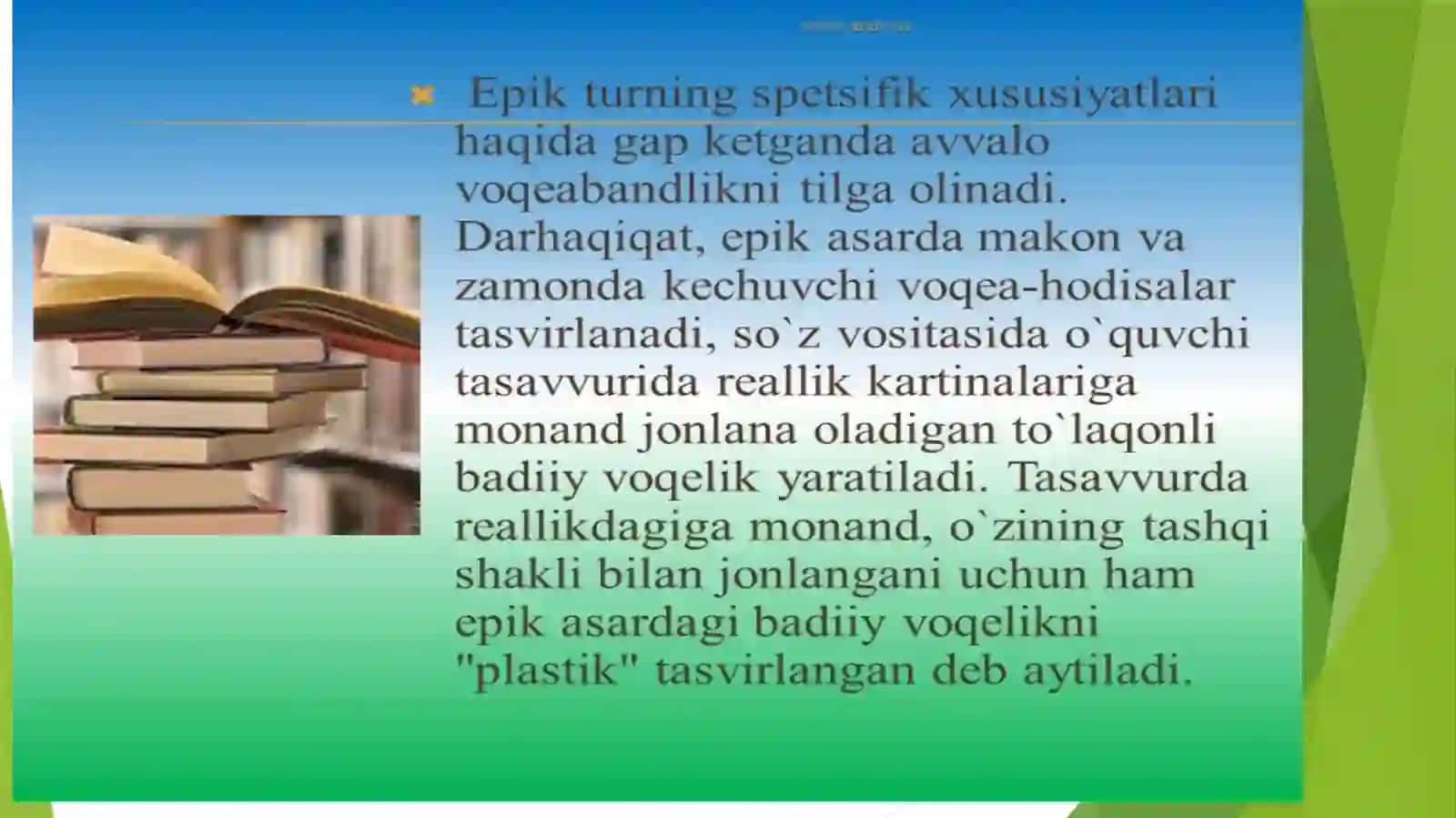 Adabiytur va janrlar nazariyasi.Epiktur va uning janrlari 4