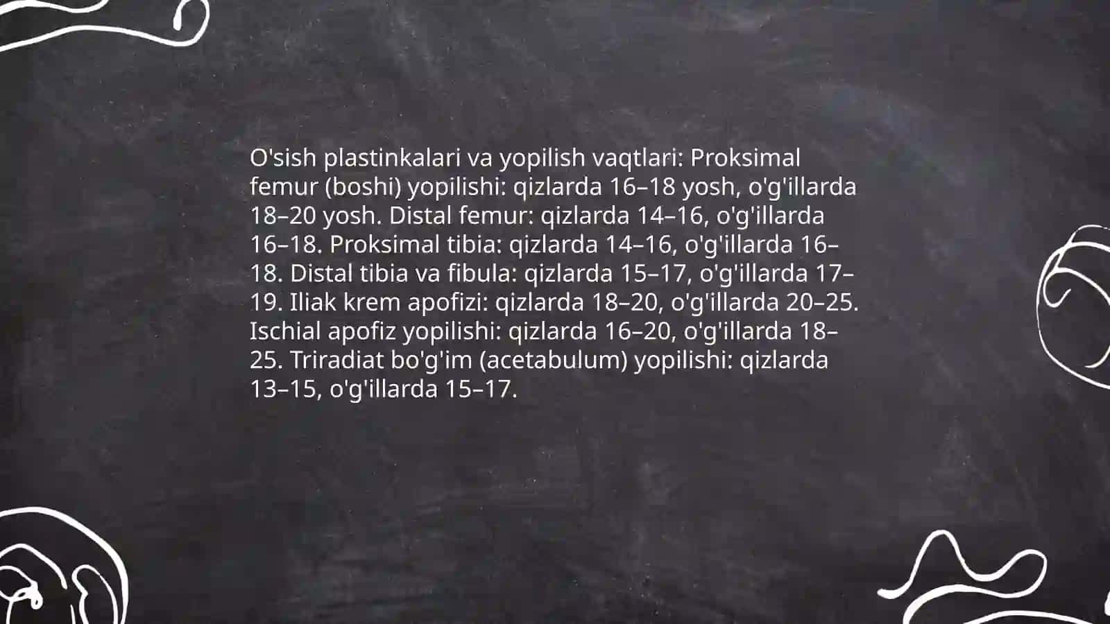 Chanoq va oyoq suyaklarining yoshga nisbatan xususiyatlari 4