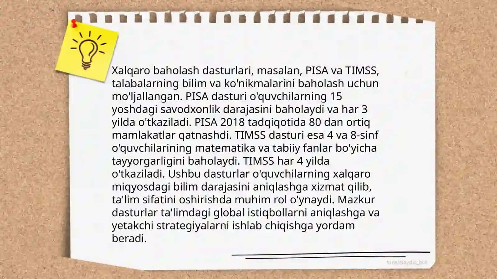 Pisa Pirls xalqaro baholash dasturlarini joriy etishning me'yoriy huquqiy ahamiyati 4