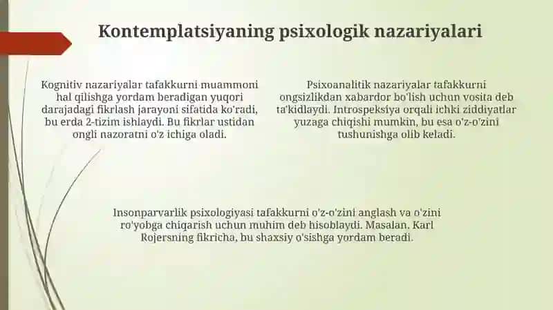 Tafakkur borasida psixologik nazariyalar 4