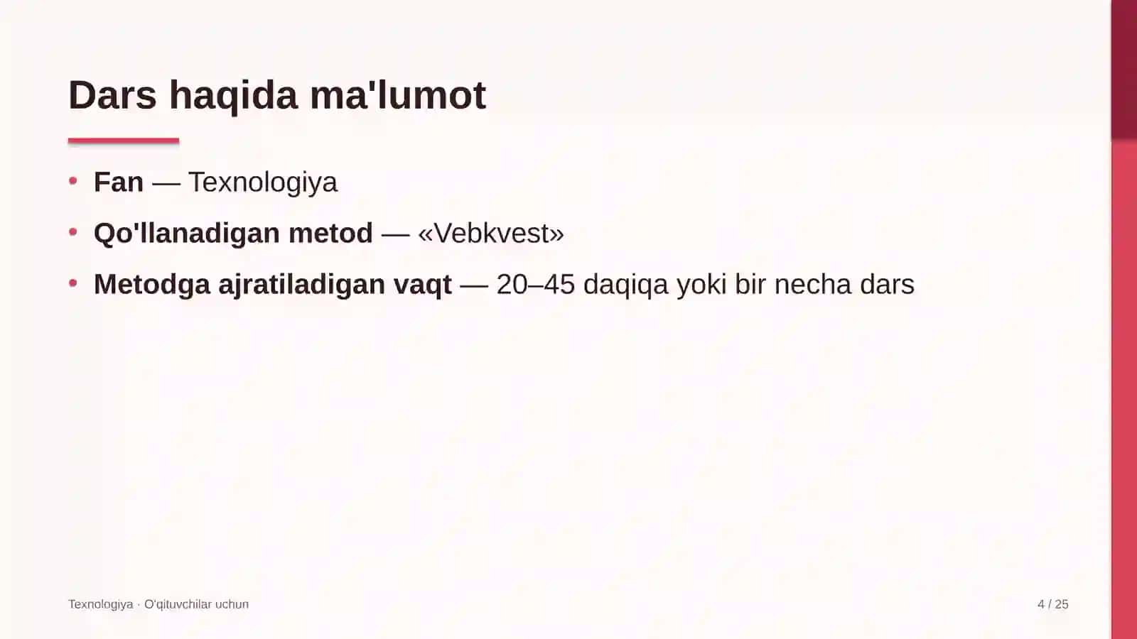 texnologiya darslarida vebkvest metodidan foydalanish 7884 4
