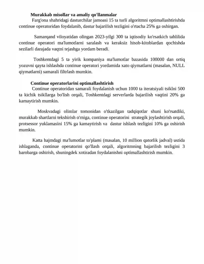 Davom ettirish operatorlari 4