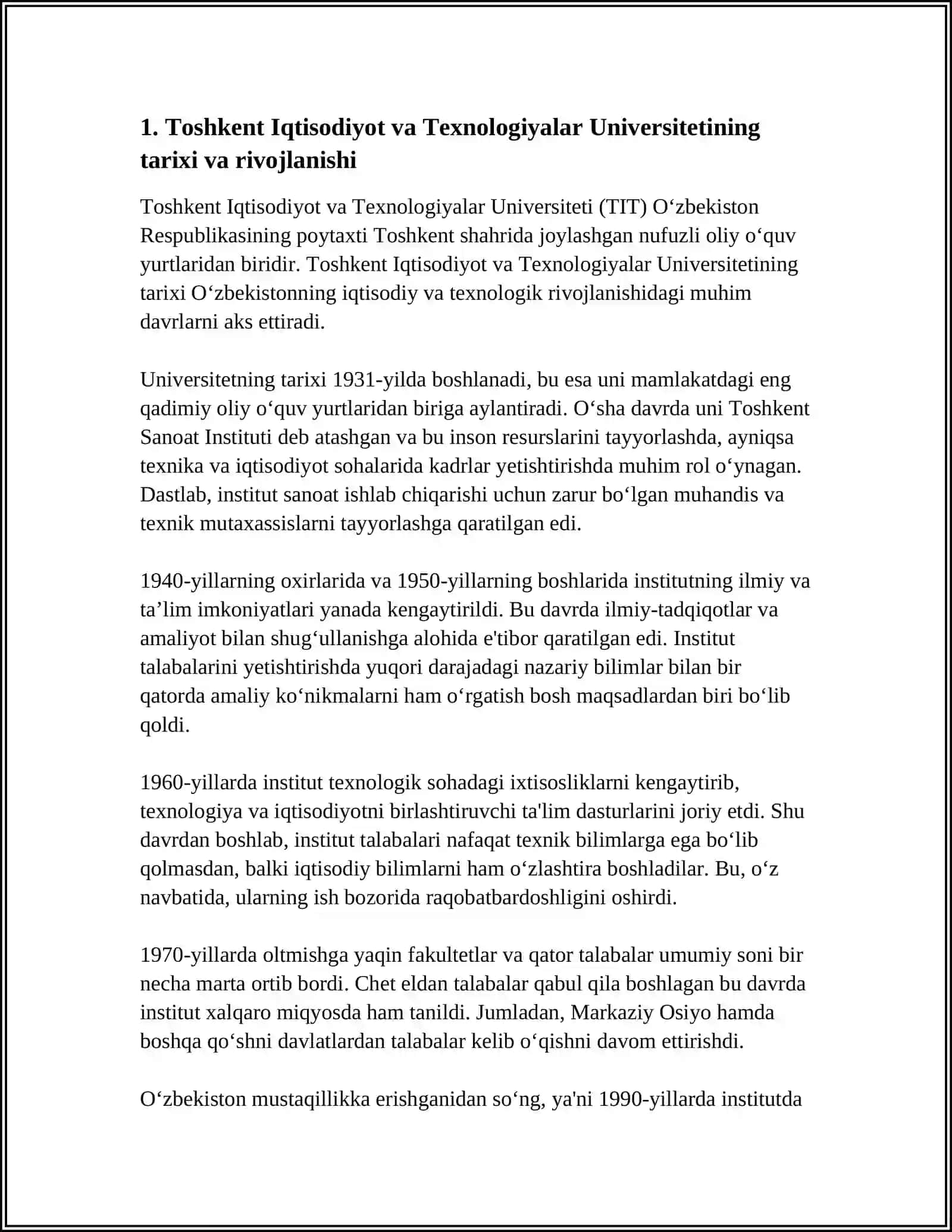 Toshkent Iqtisodiyot va Texnologiyalari Universiteti 4