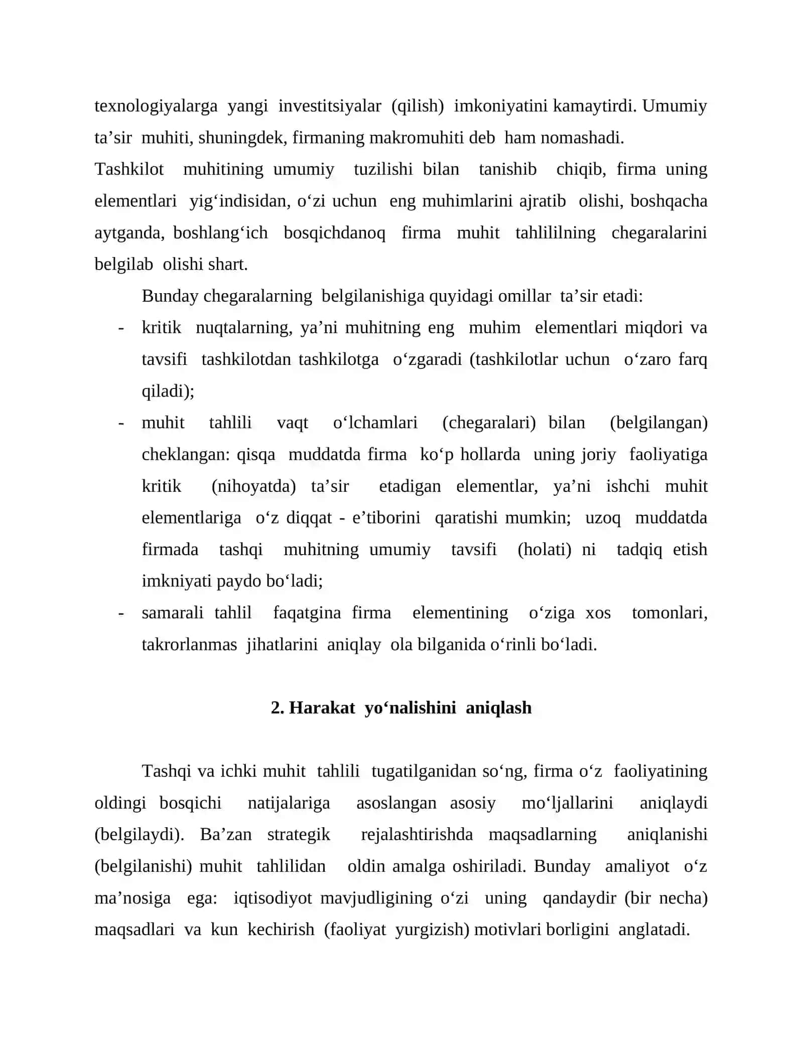 Mikrodarajada firma strategik rejalashtirishni tashkil etish 4