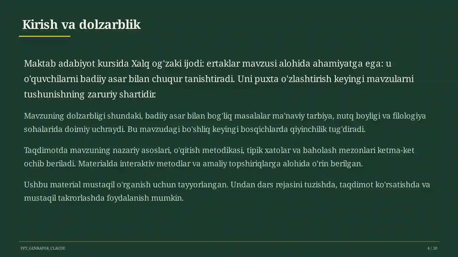 Xalq og'zaki ijodi: ertaklar (5-sinf) 4