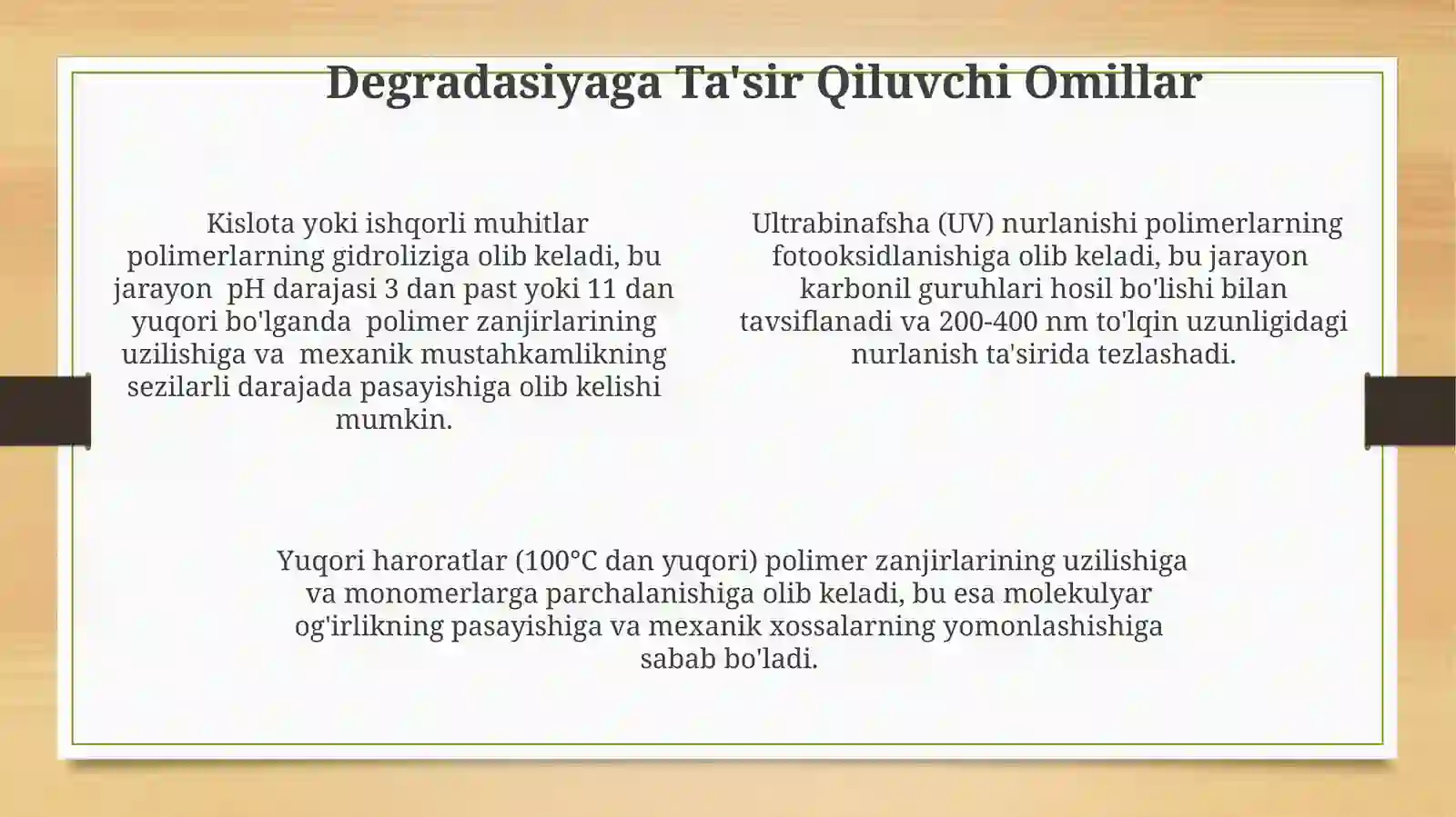 Polimerlarning destruksiyasi 4