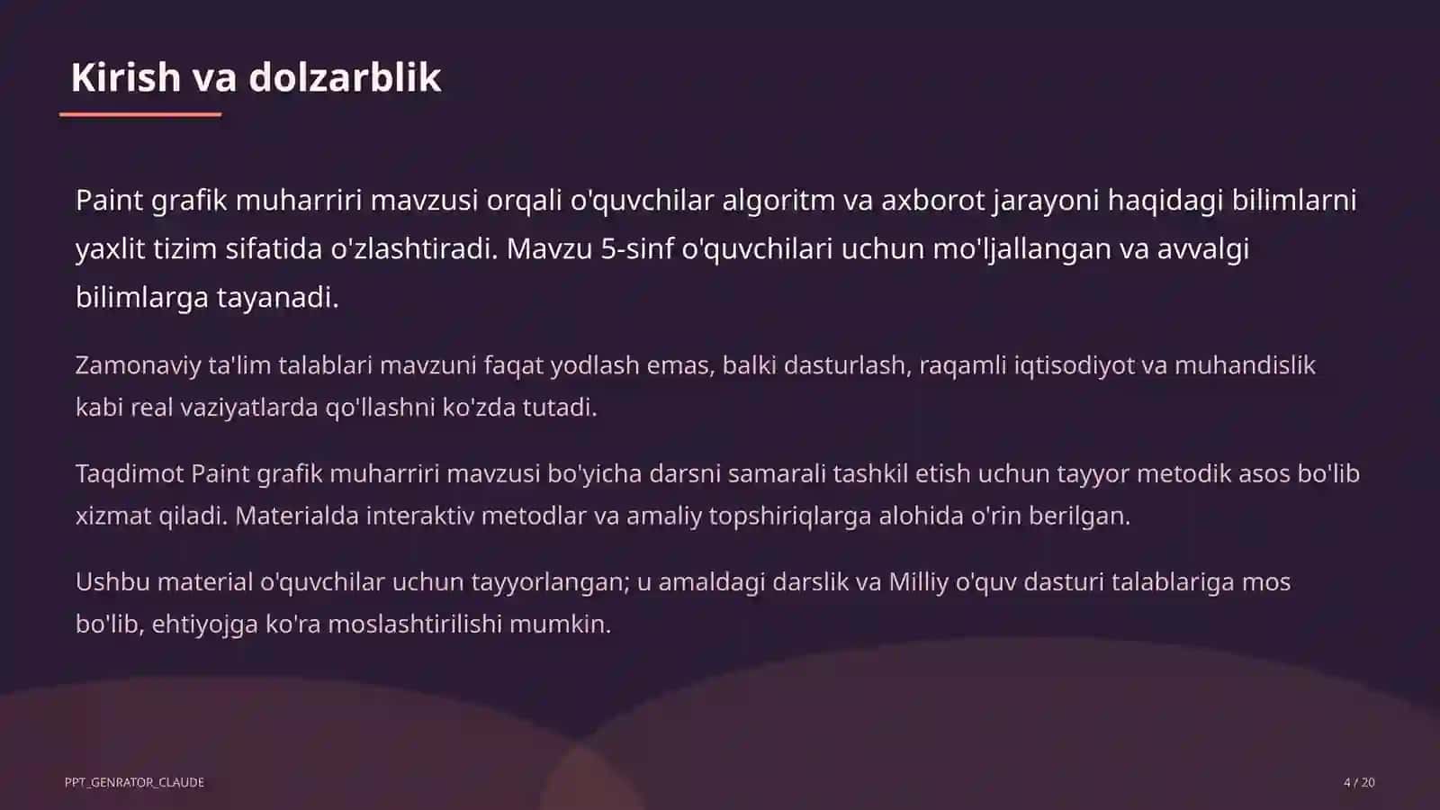 Paint grafik muharriri (5-sinf) 4
