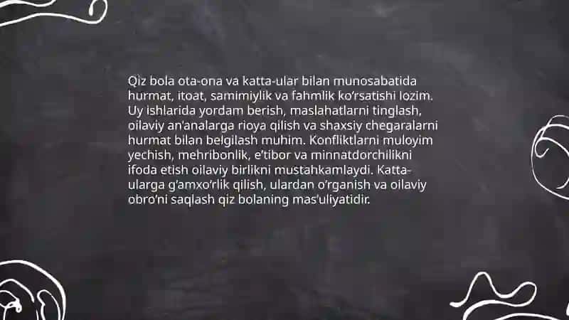Qiz bolaning oiladagi oʻrni va uning xulq-odobi 4