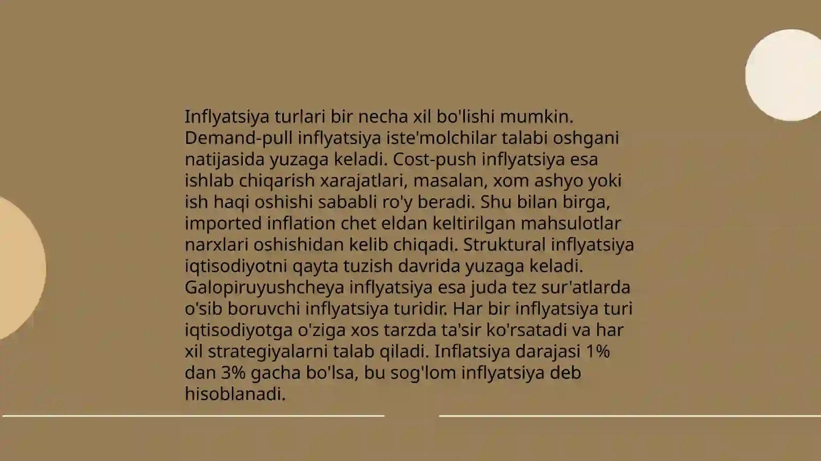 Inflyatsiya va uning turlari. Pulning barqarorligini ta'minlash yo'llari 4
