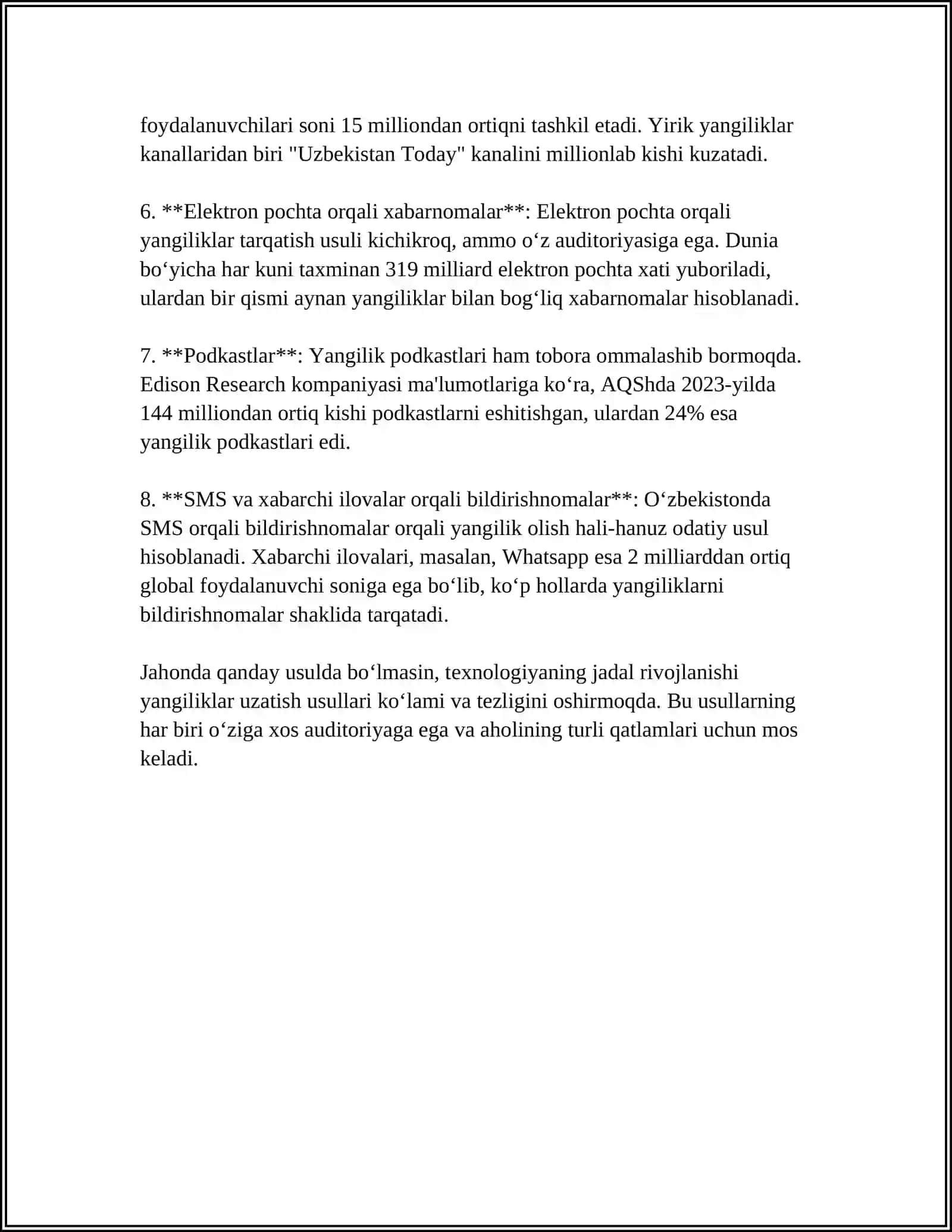 MEDIA MAYDONDA AXBOROTNI TAQDIM ETISH 4