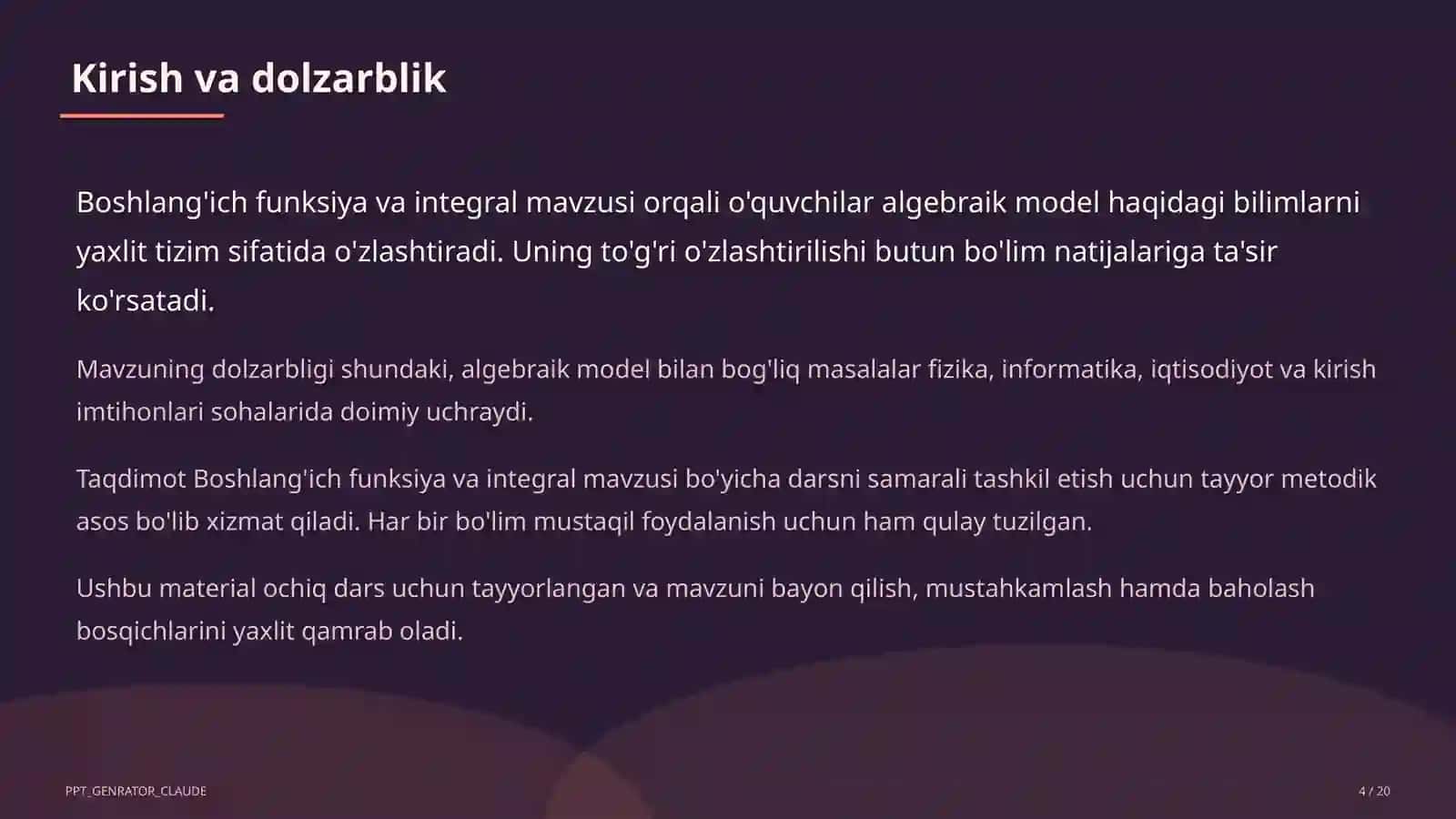 Boshlang'ich funksiya va integral (11-sinf) 2