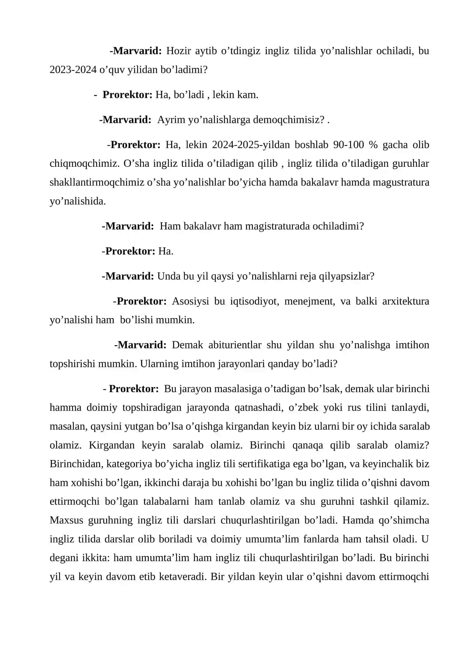 Akademik faoliyat prorektori - Erkin Xoltursunov bilan suhbat 4