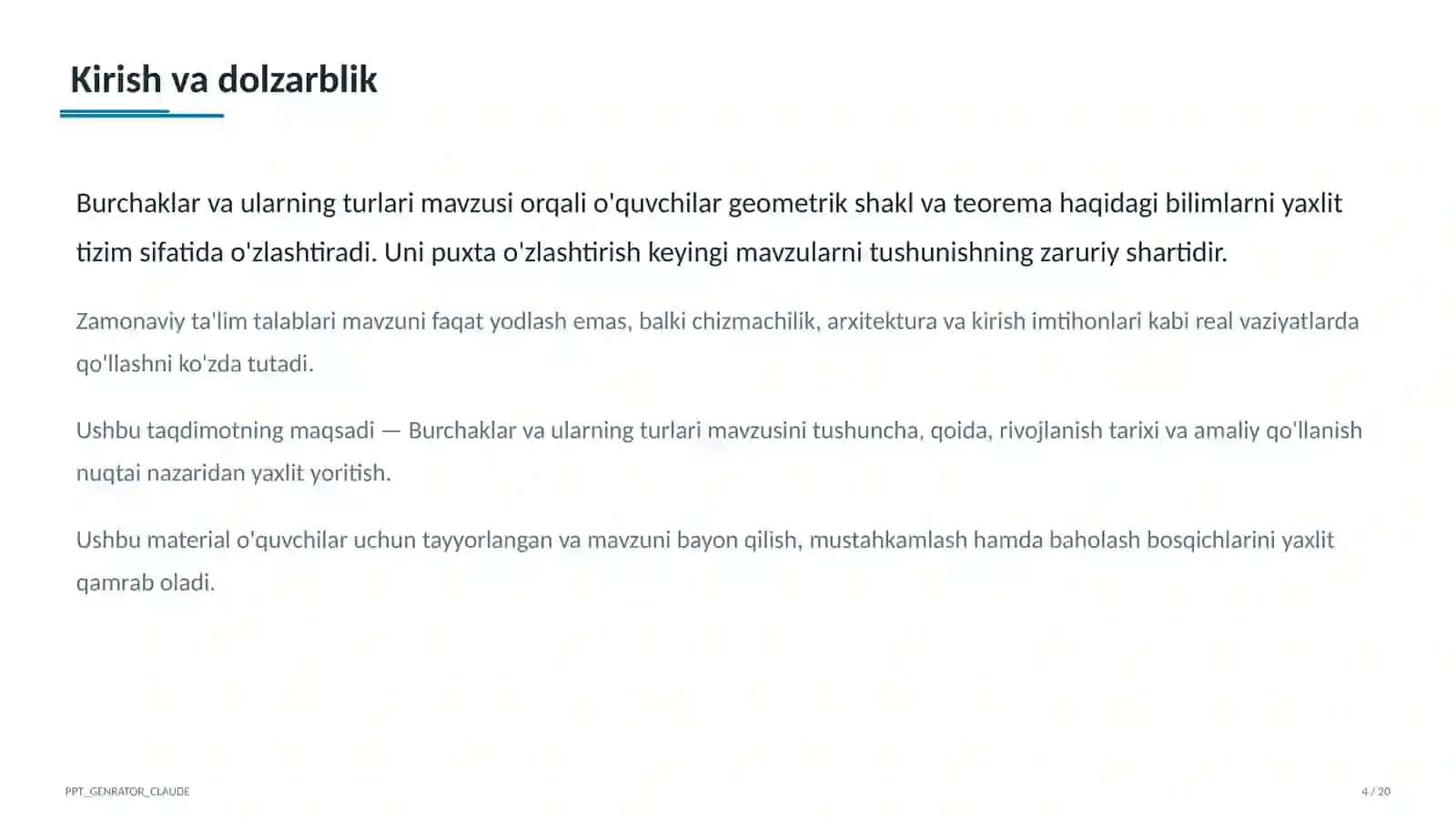 Burchaklar va ularning turlari (7-sinf) 4