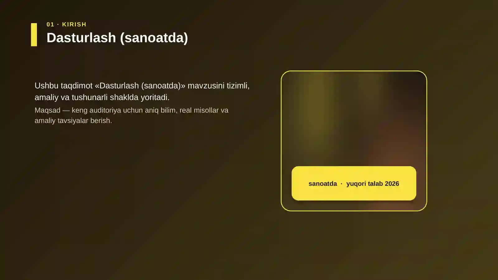 Dasturlash (sanoatda) 2