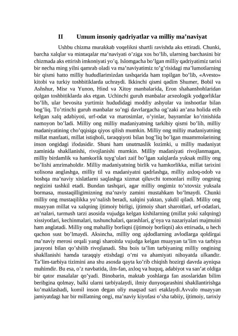 Jamiyat mafkurasida milliy va umuminsoniy qadriyatlar uyg’unligi. 4