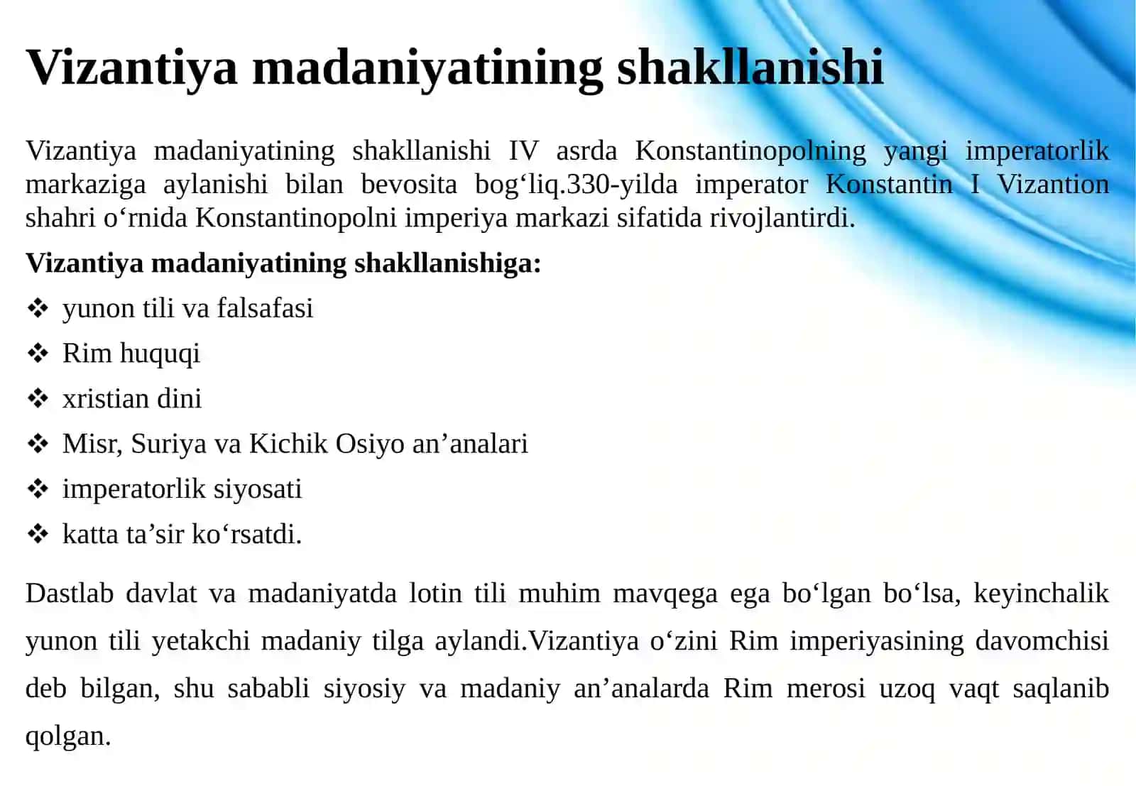 IV–XV ASRLARDA VIZANTIYA MADANIYATI 4