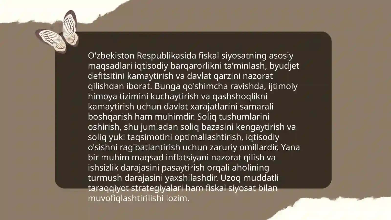 O’zbekiston Respublikasida fiskal balans dinamikasi tahlili 4