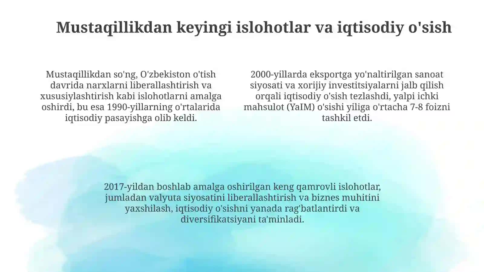 Mavzu: "1991-2025-yillarda Oʻzbekiston va jahon davlatlari taraqqiyoti" 4