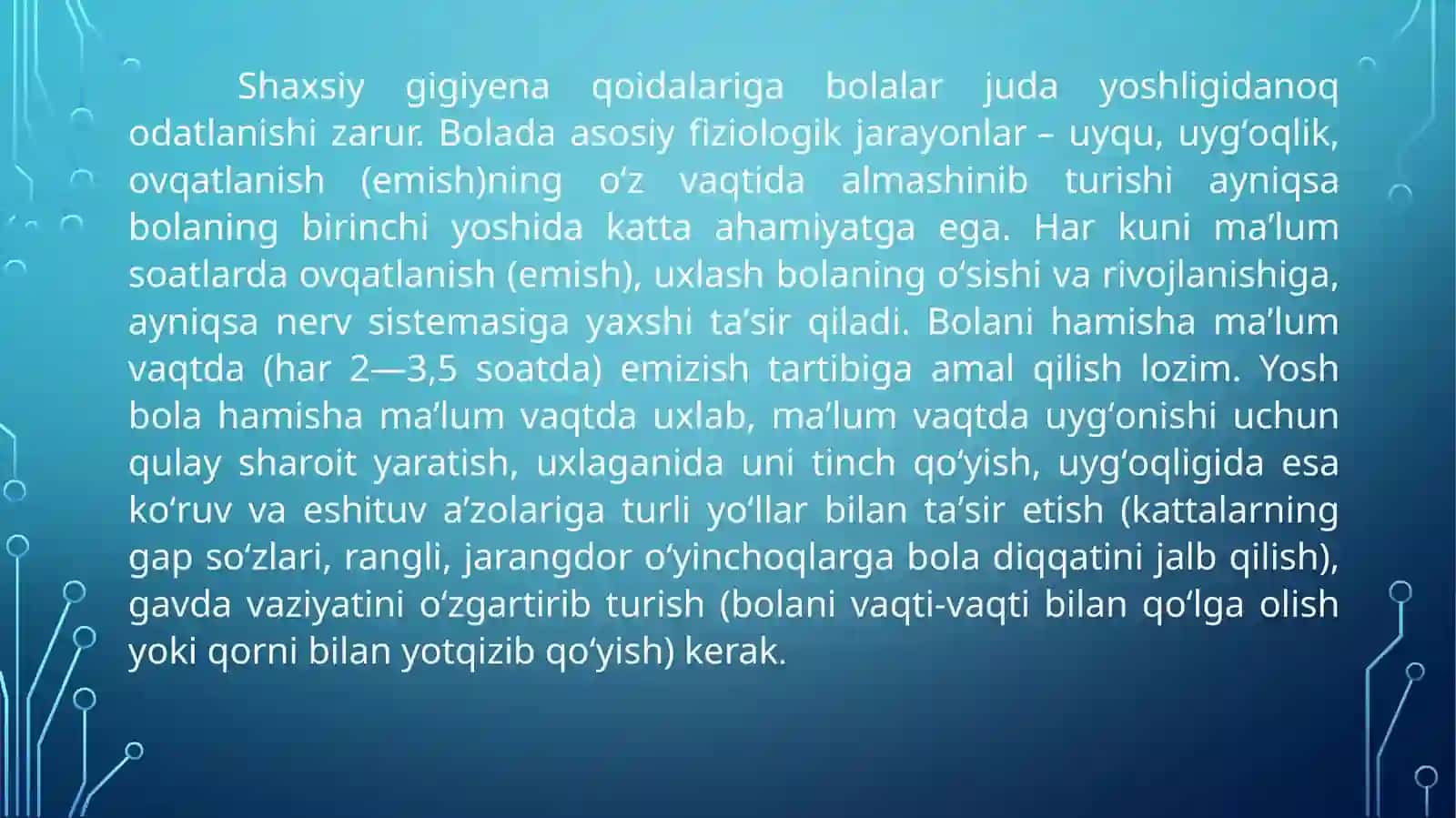 Bolalar muassasalarini loyihalashtirish qurish va jihozlashga bo‘lgan gigiyenik talablar 4
