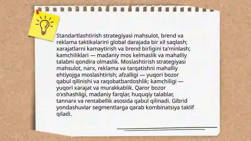 Jahon bozorida xalqaro marketing strategiyasini tanlash 4