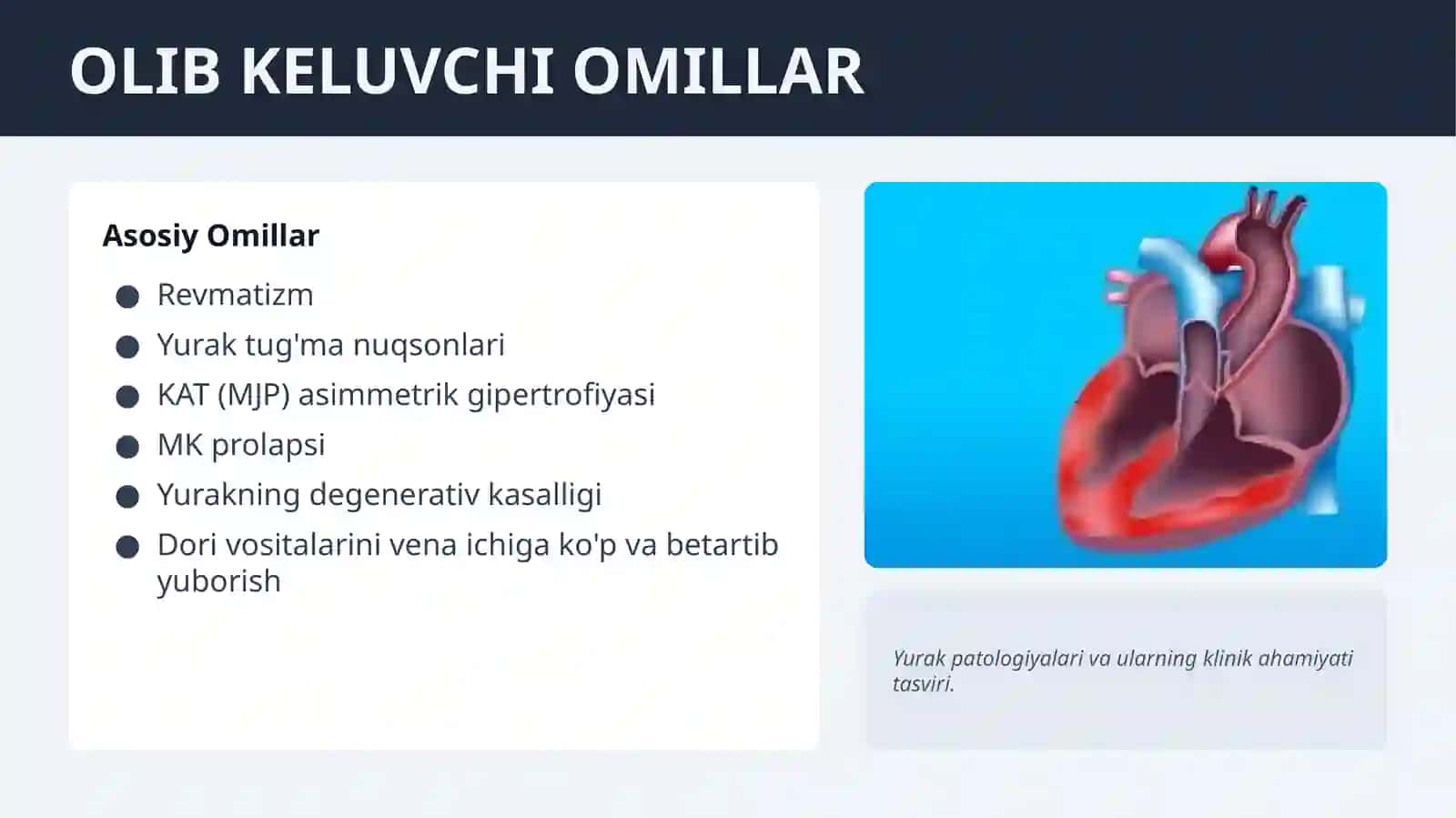 SЕPTIK ENDOKARDIT. AORTAL NUKSONLAR SIMPTOMATOLOGIYASI. AORTAL KLAPAN YETISHMOVCHILIGI. DIAGNOSTIKA. DAVOLASH PRINSIPLARI 4