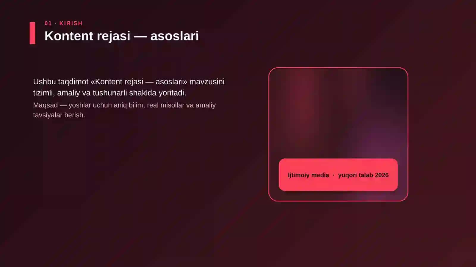 Kontent rejasi — asoslari 4