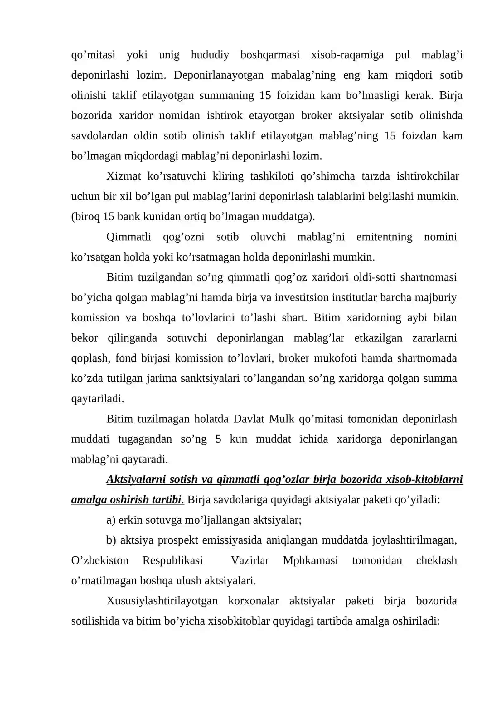 Kоrxоnalarni birja va birjadan tashqari bоzоrlar оrqali xususiylashtirish 4